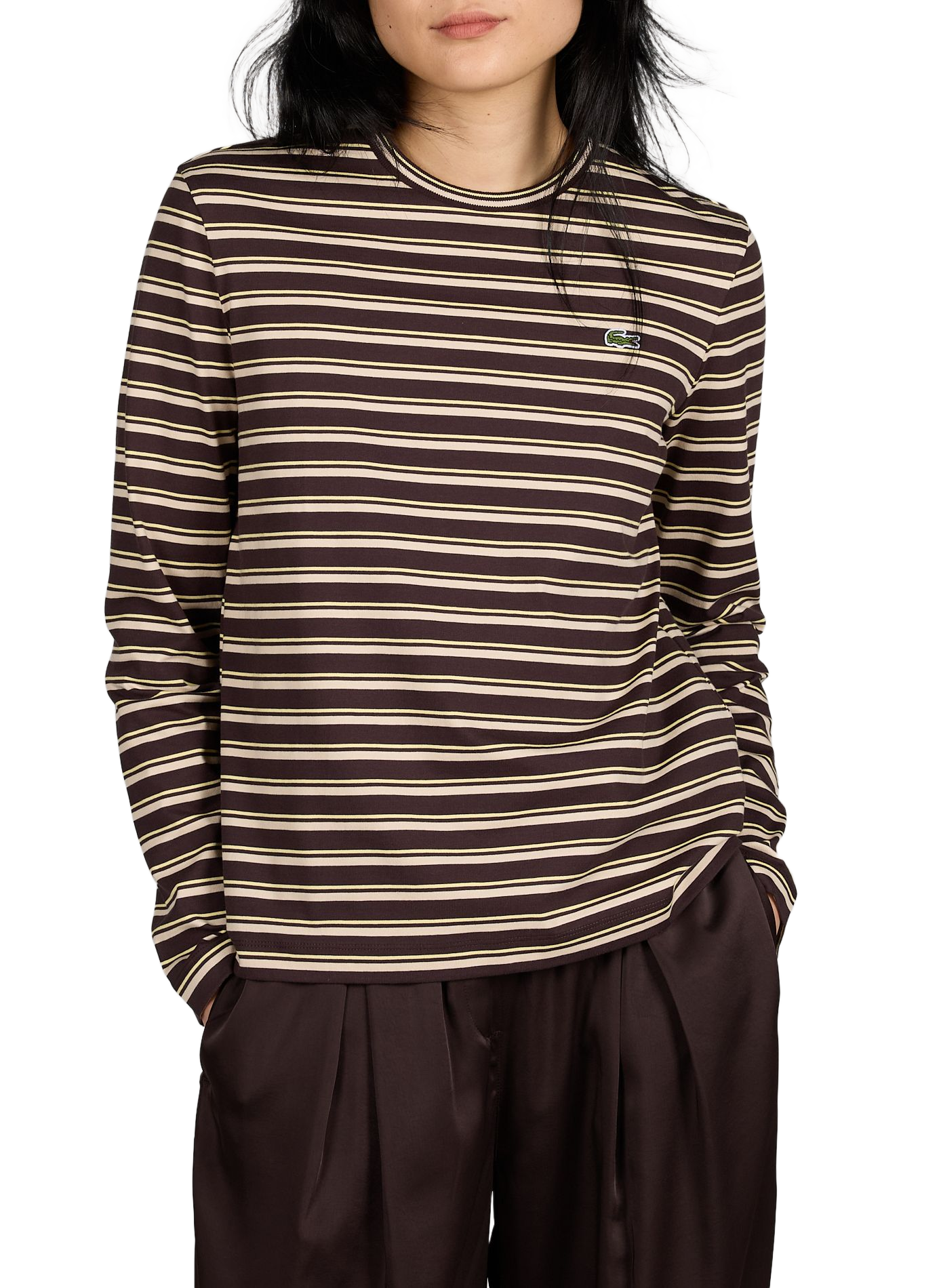 T-shirt manches longues à rayures LACOSTE Multicolore