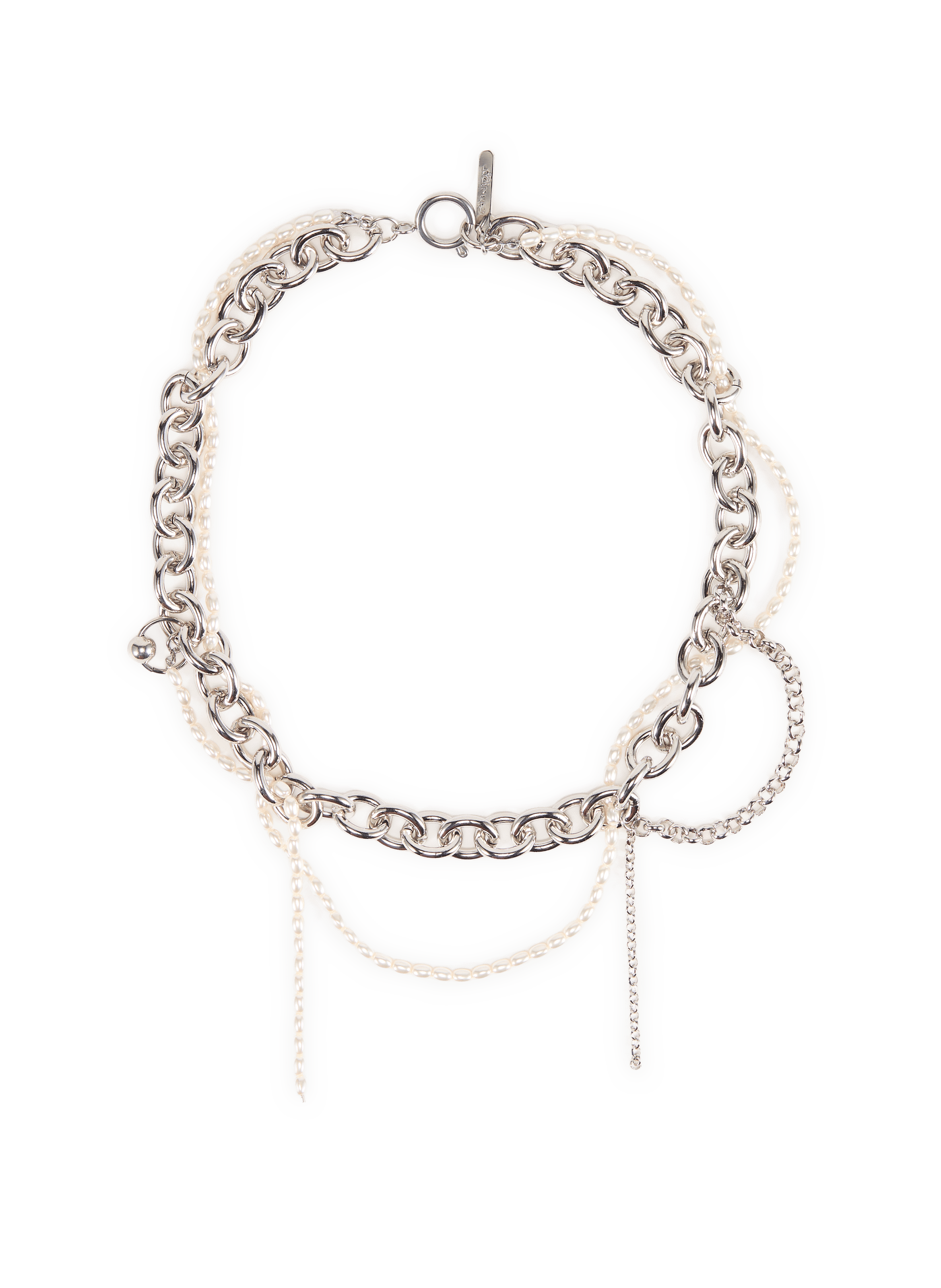 Collier Salem chaînes maillons et perles JUSTINE CLENQUET Argent