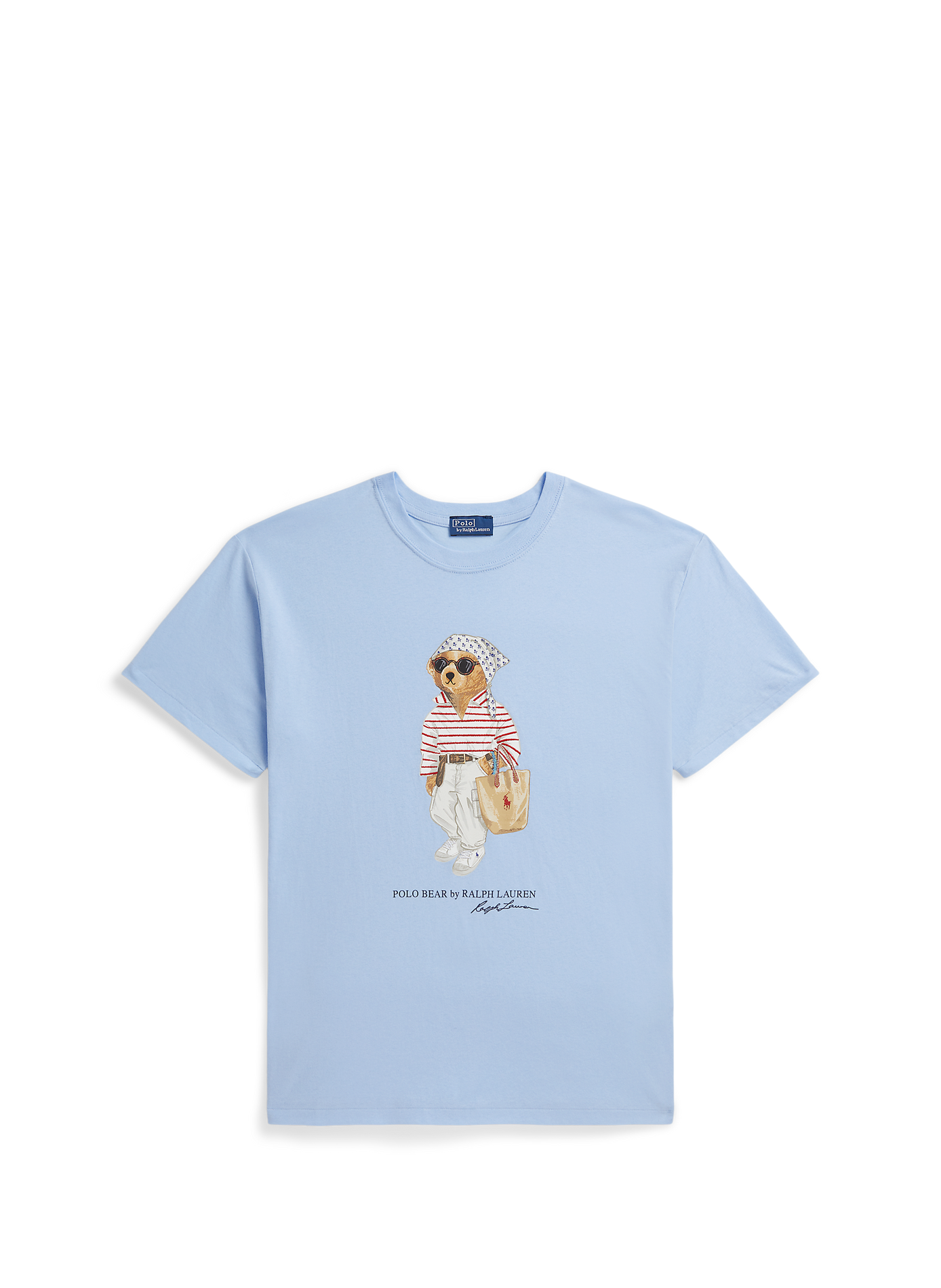 Straight fit cotton patterned t-shirt POLO RALPH LAUREN Blue