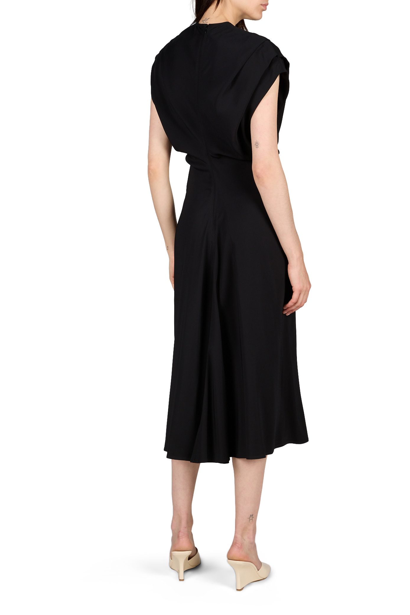 Robe unie à col V CO Noir