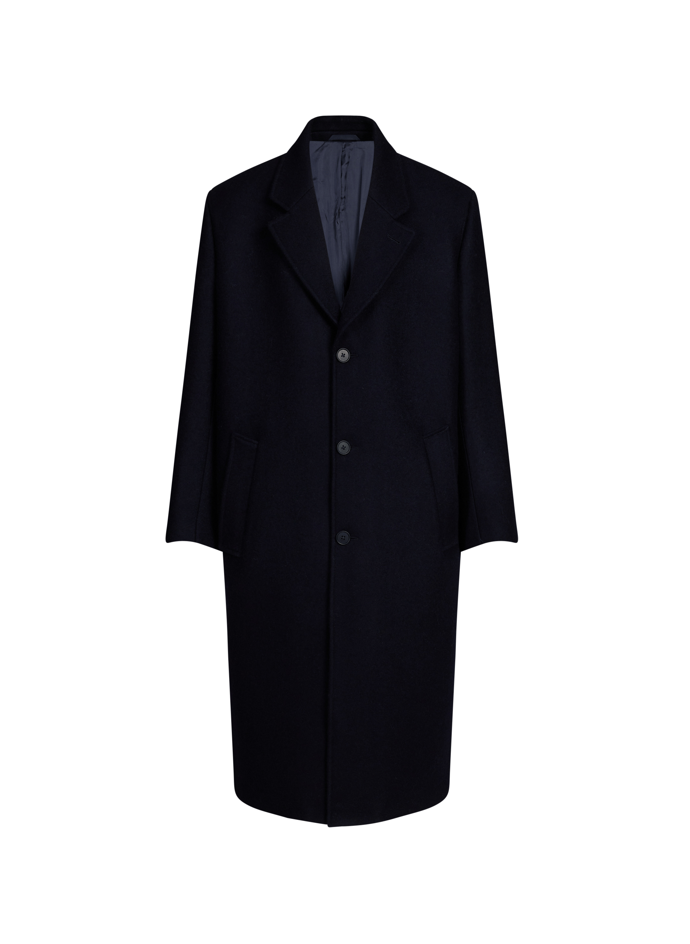 Manteau long uni en laine SAISON 1865 Bleu