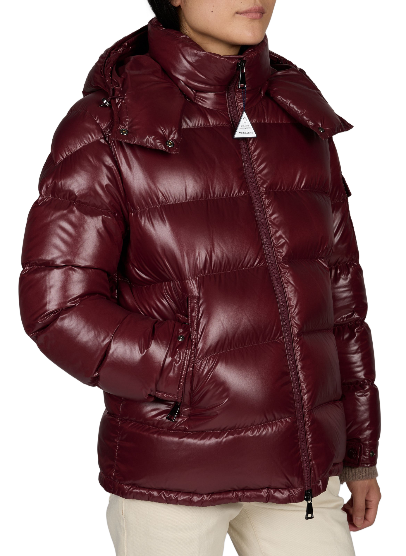 Gerade Daunenjacke mit Kapuze MONCLER Rot