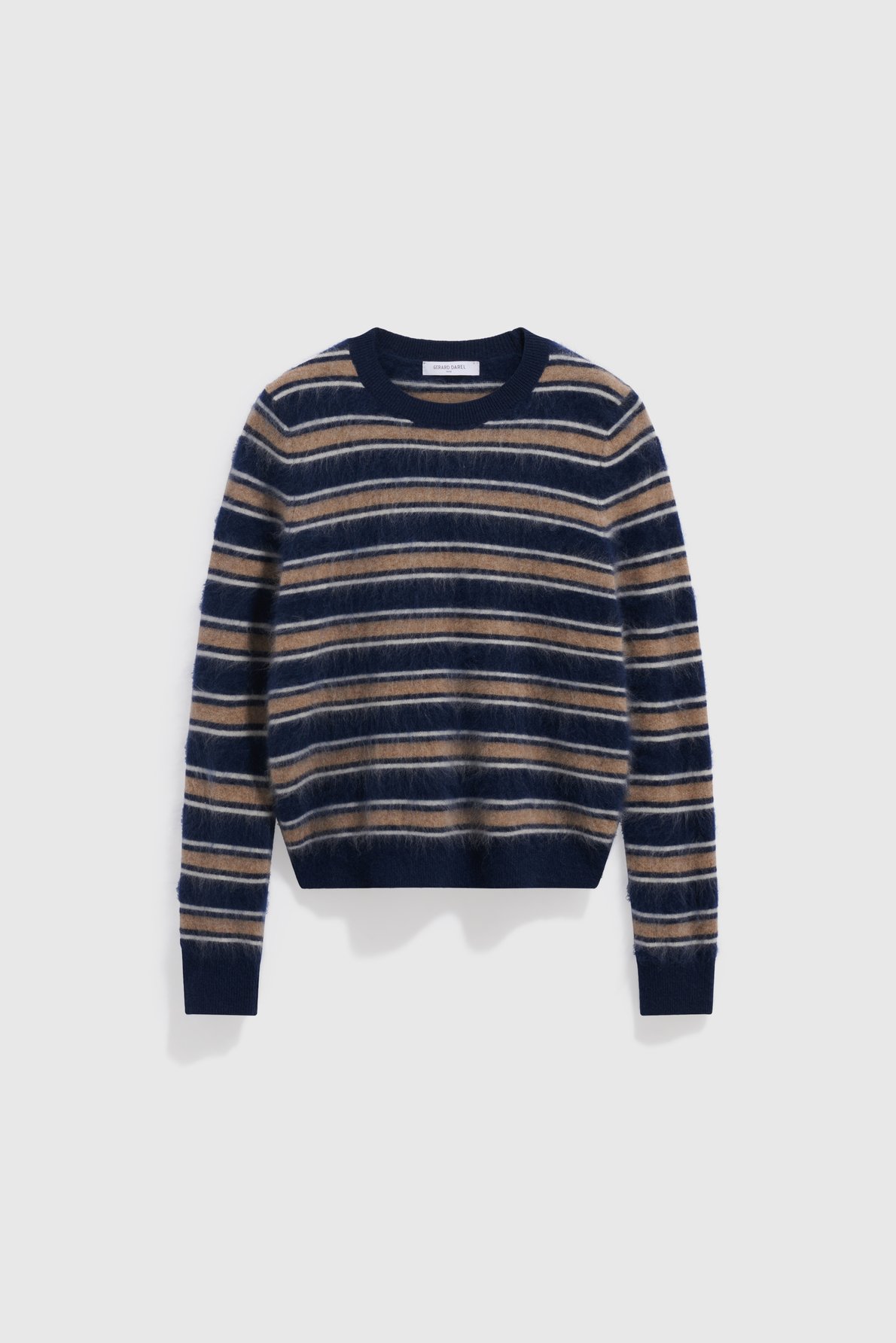 Pull à rayures en laine brossée - rima GERARD DAREL Marron