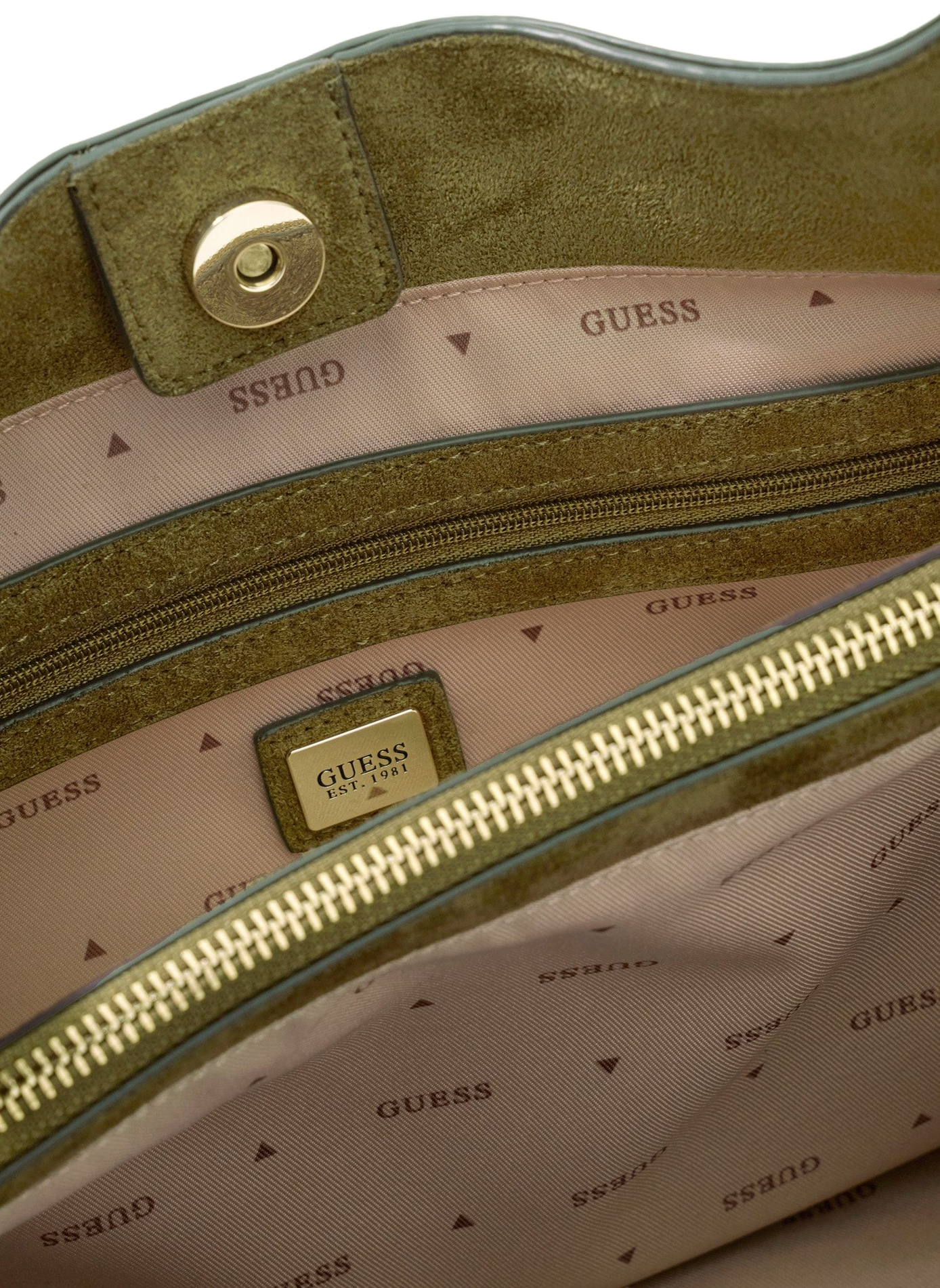 Wildleder-Hobo-Tasche GUESS Grun