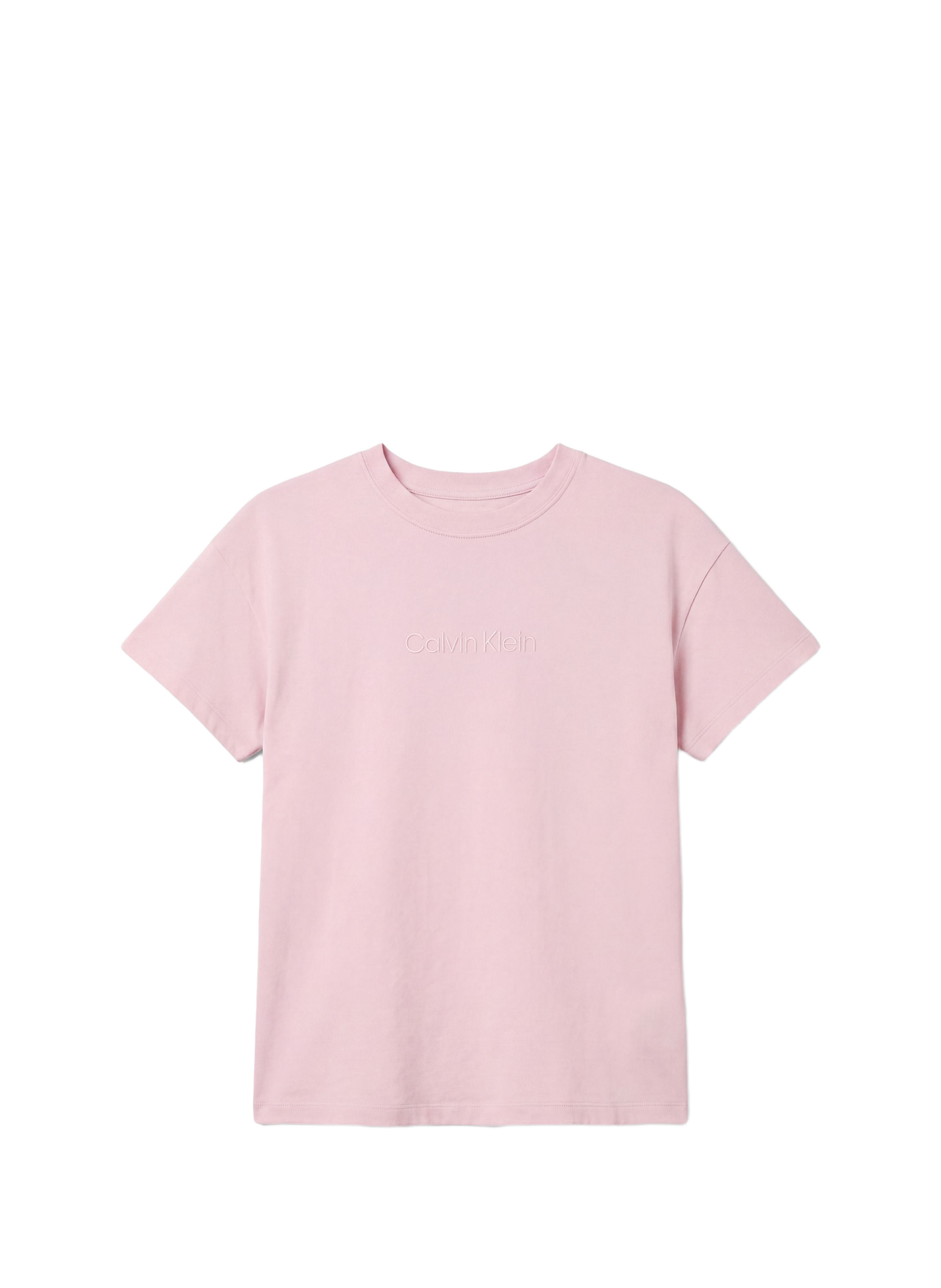 T-shirt with brand embroidery in blended cotton CALVIN KLEIN Pink