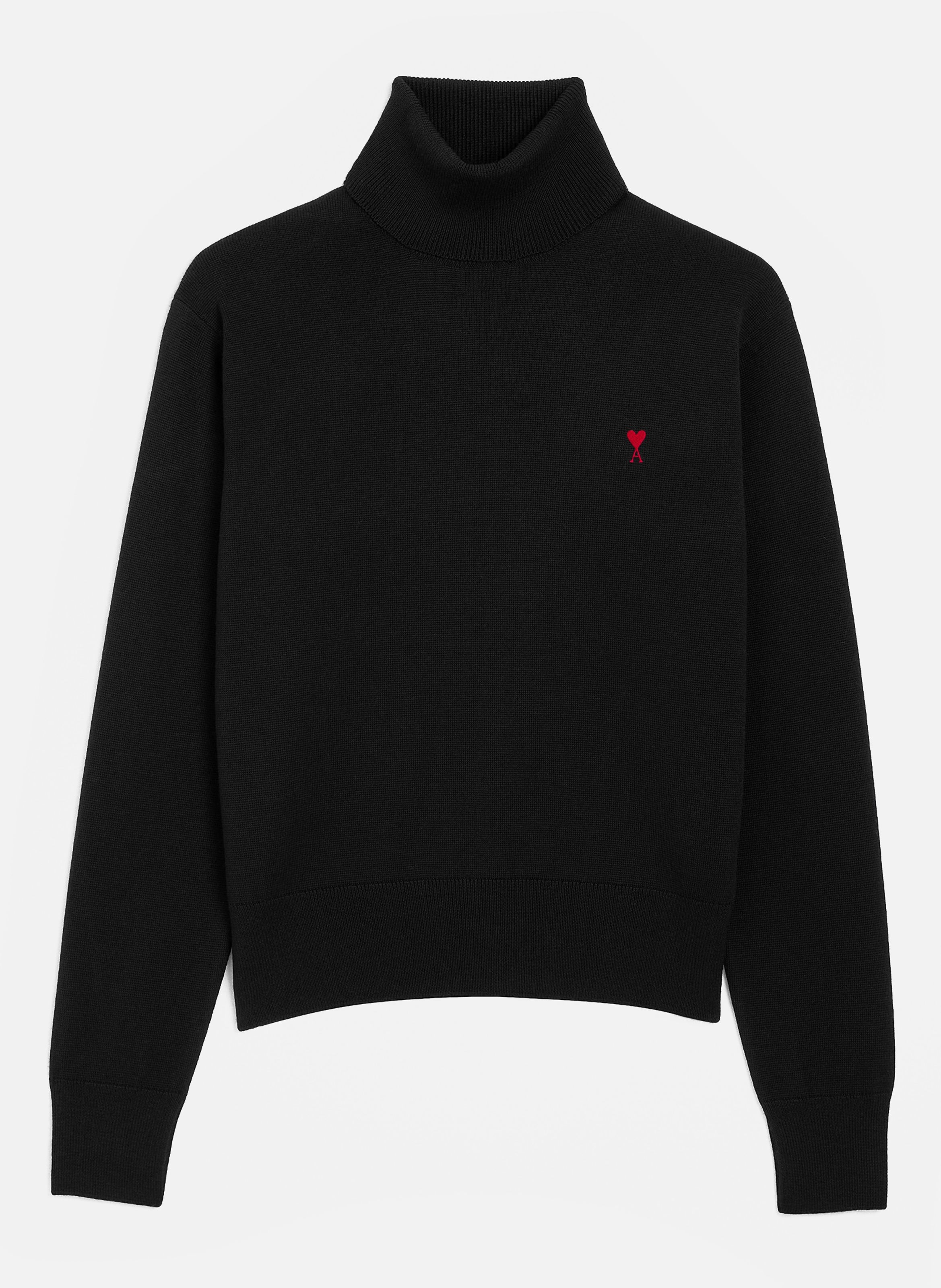Pull col roulé  ami de coeur en laine AMI PARIS Noir