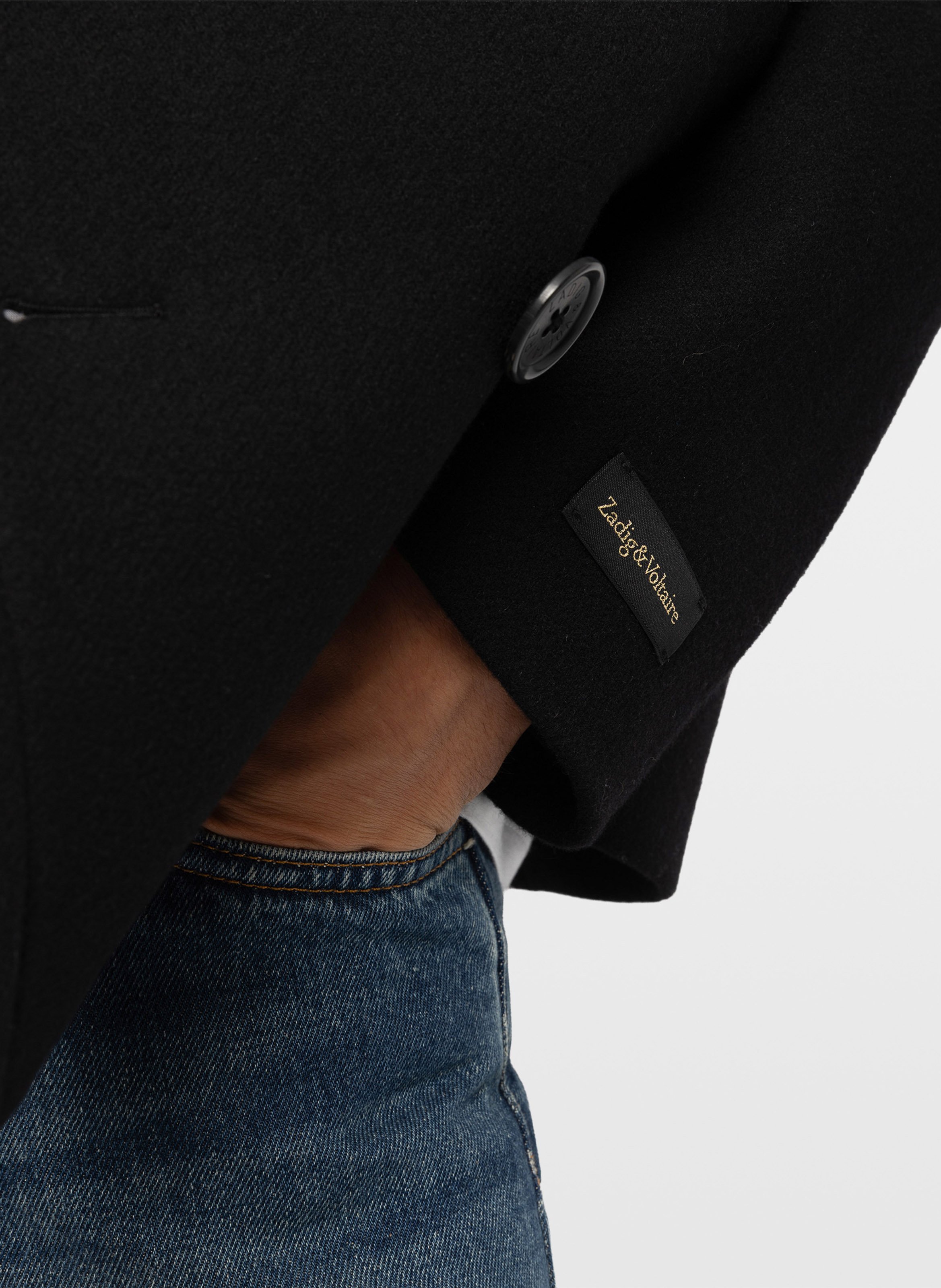 Manteau droit en laine mélangée mollys ZADIG&VOLTAIRE Noir