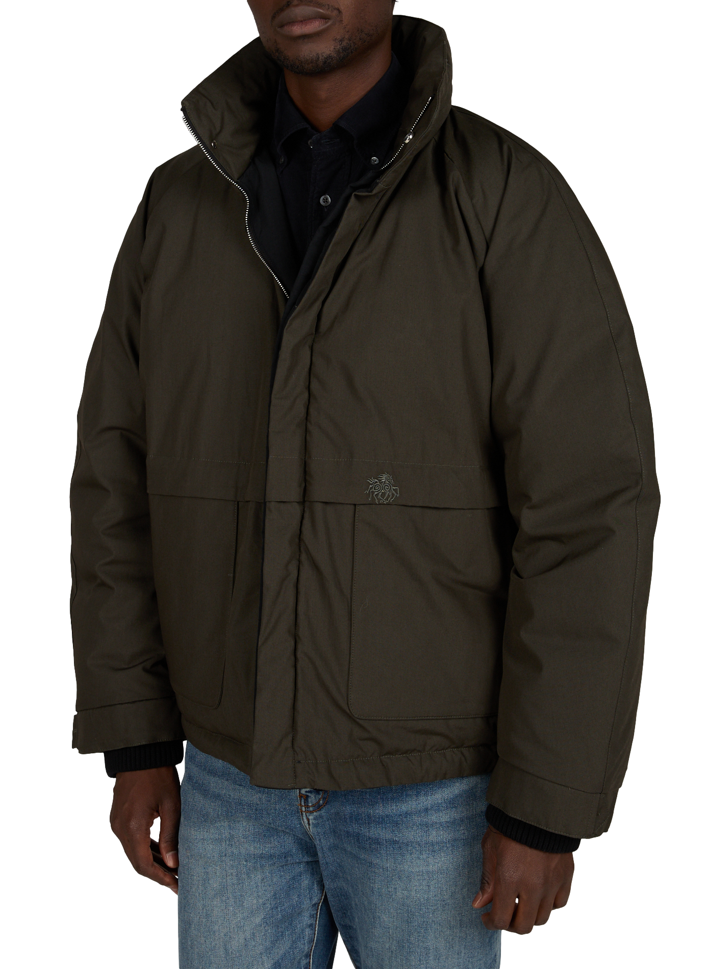 Kurze Steppjacke aus einfarbiger Baumwolle RANRA Grau