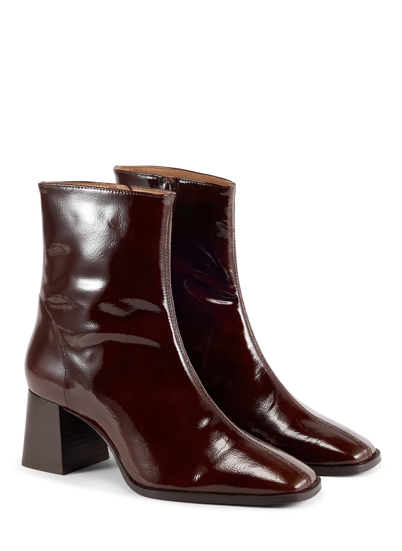 Bottines Marlie à bout carré en cuir  BOBBIES Marron