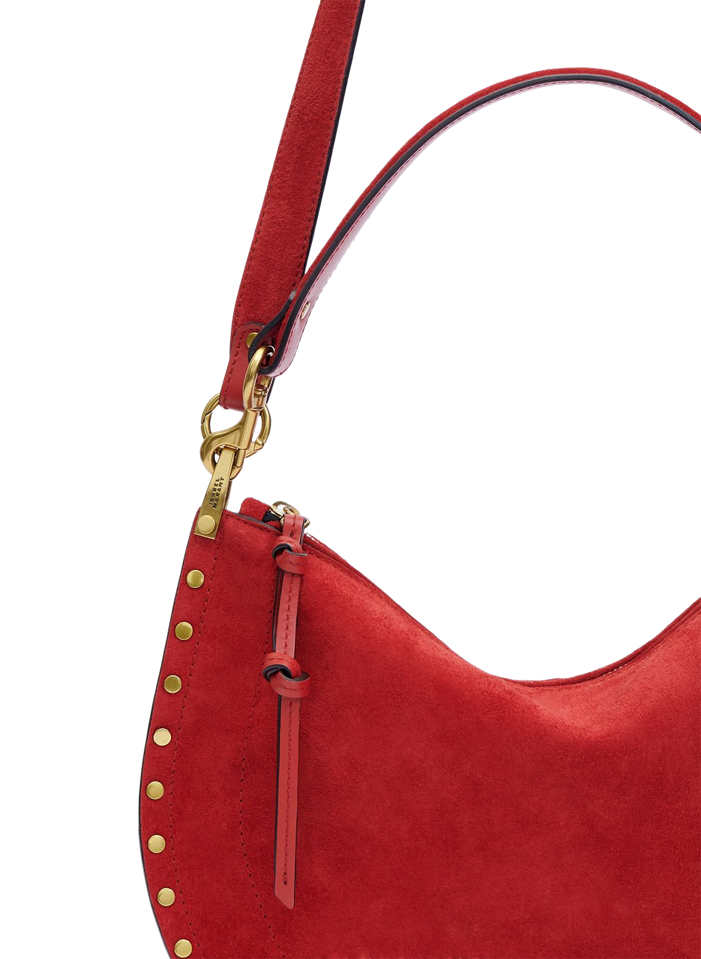 Oskan soft zip leather calf suede bag ISABEL MARANT Red