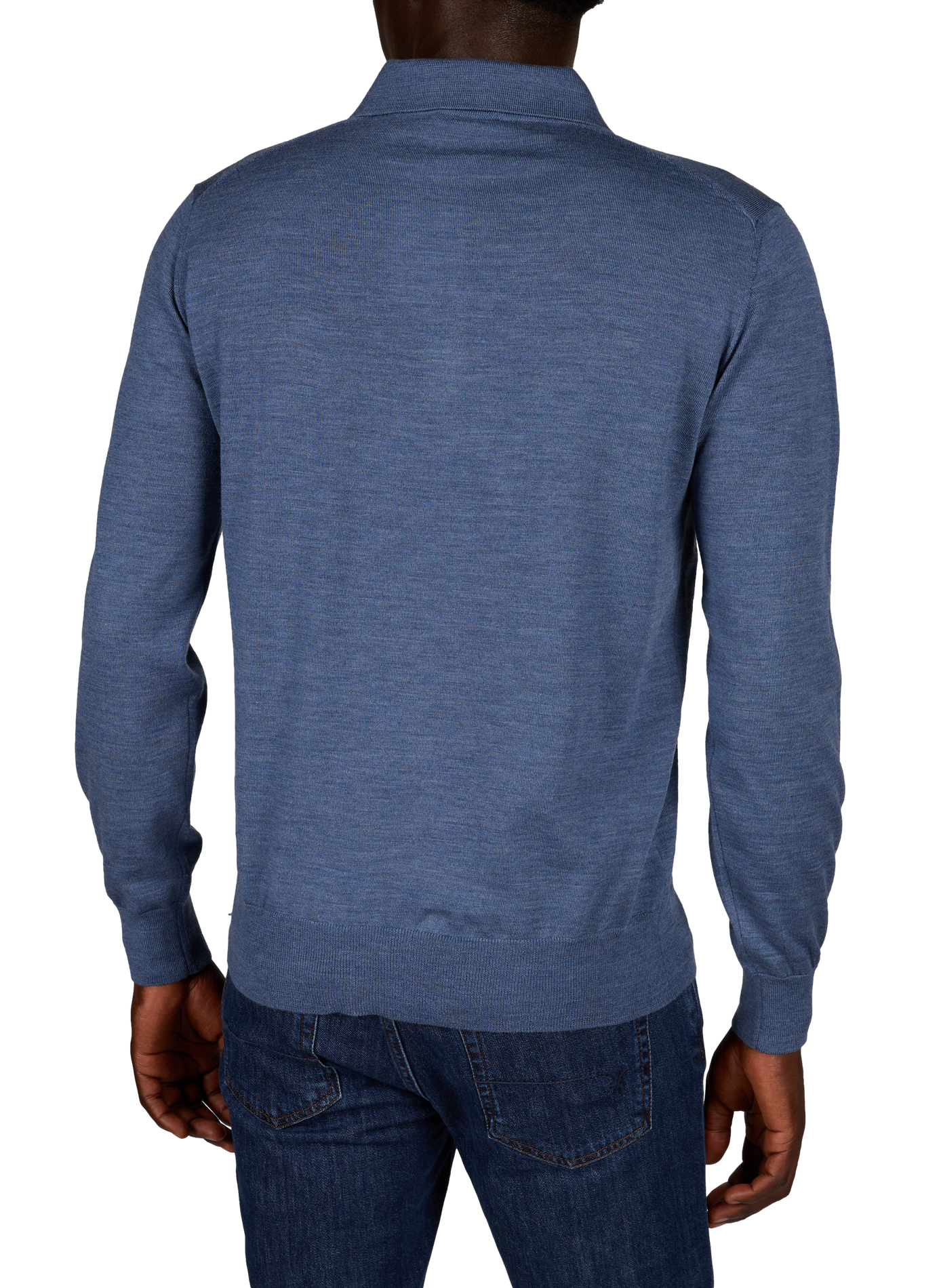 Plain wool long-sleeve polo ETON Blue