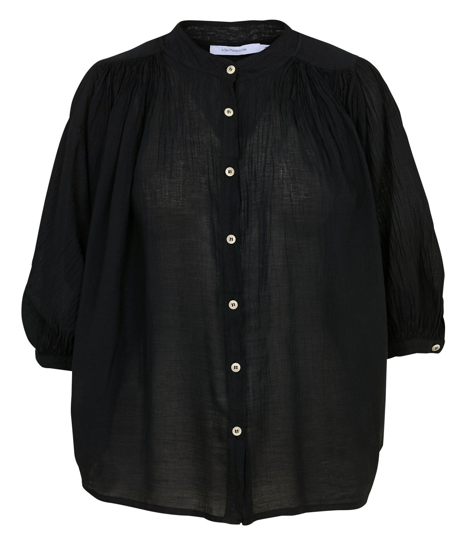 Oversized katoenen overhemd LA FEE MARABOUTEE Zwart