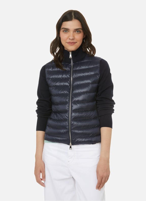 Cardigan matelassé Bleu by MONCLER MONCLER Cardigan matelassé Bleu