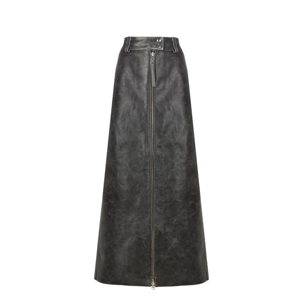 Jupe longue en cuir