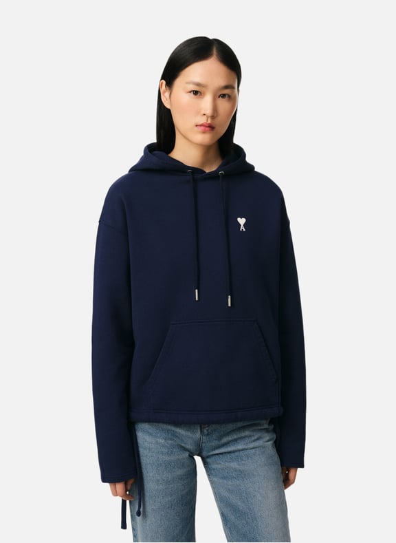 Hoodie ami de coeur ecru Bleu by AMI PARIS AMI PARIS Hoodie ami de coeur ecru Bleu