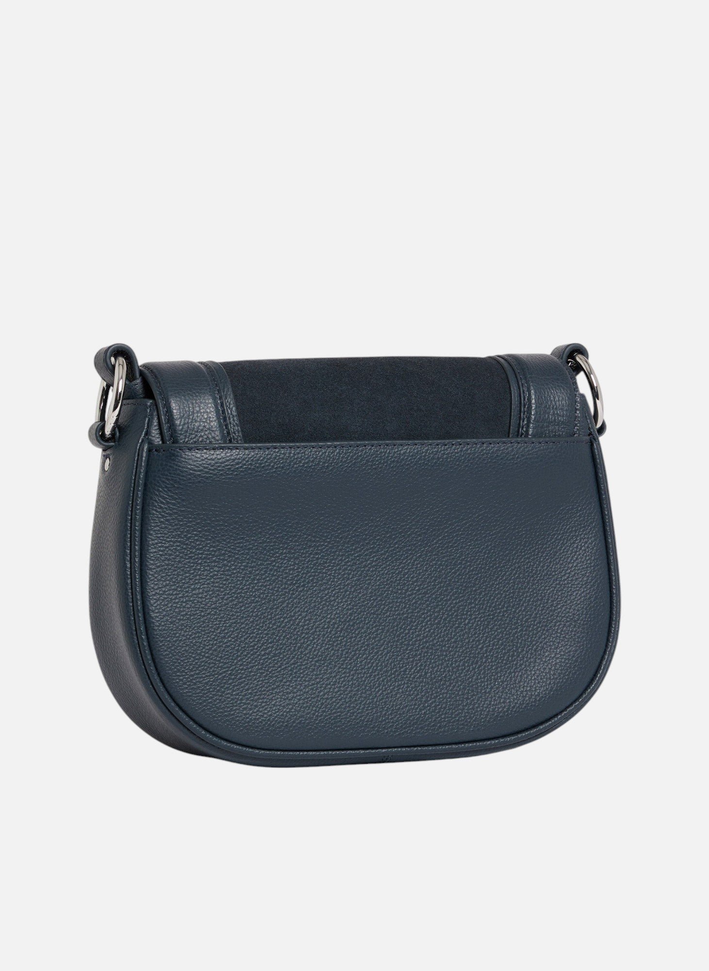 Sac bandoulière moyen modèle ella en cuir grainé et nubuck LE TANNEUR Bleu