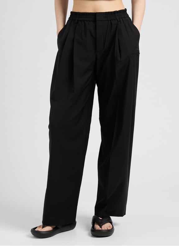 Pleated logo pants Black by ALEXANDER WANG ALEXANDER WANG Pleated logo pants Black