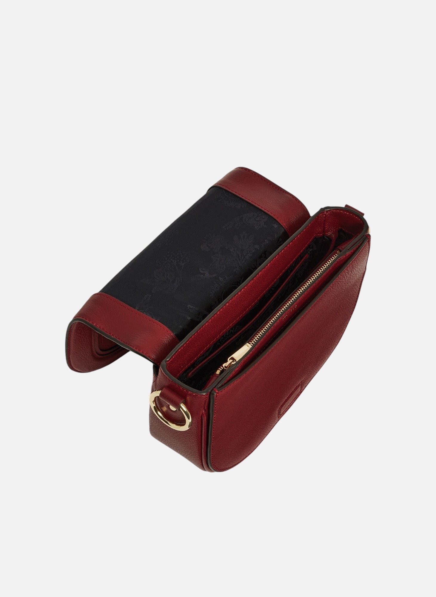 Sac bandoulière moyen modèle ella en cuir grainé LE TANNEUR Rouge