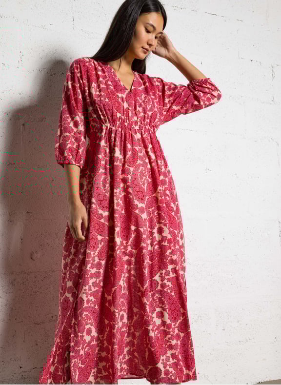 Robe midi oversize en coton lorenza Rose by MAISON 123 MAISON 123 Robe midi oversize en coton lorenza Rose