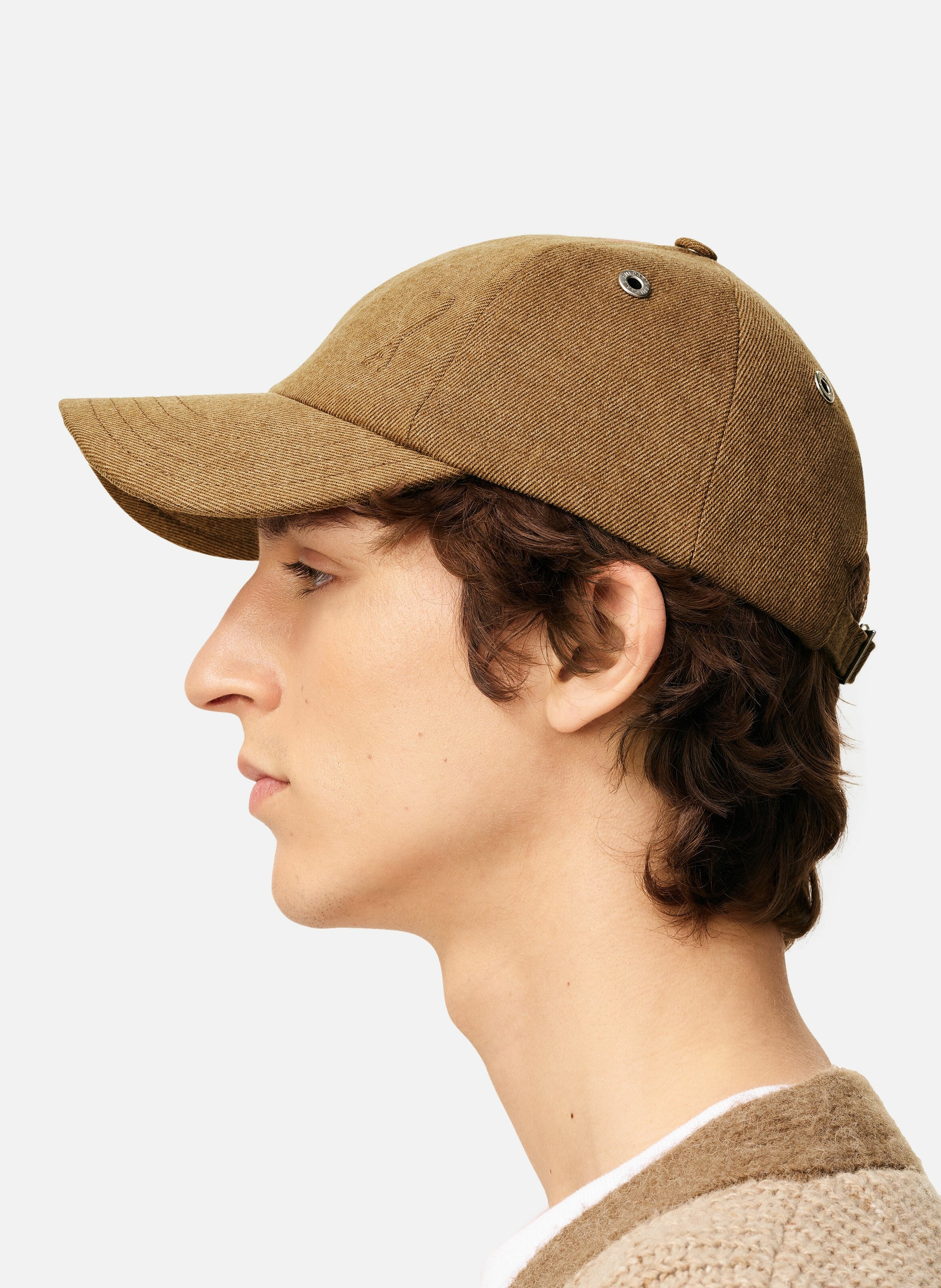 Casquette ami de coeur embossé en coton unisexe AMI PARIS Marron