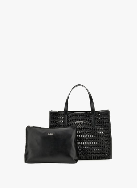 Braided Brigitta handbag | Black by GUESS Braided Brigitta handbag Black