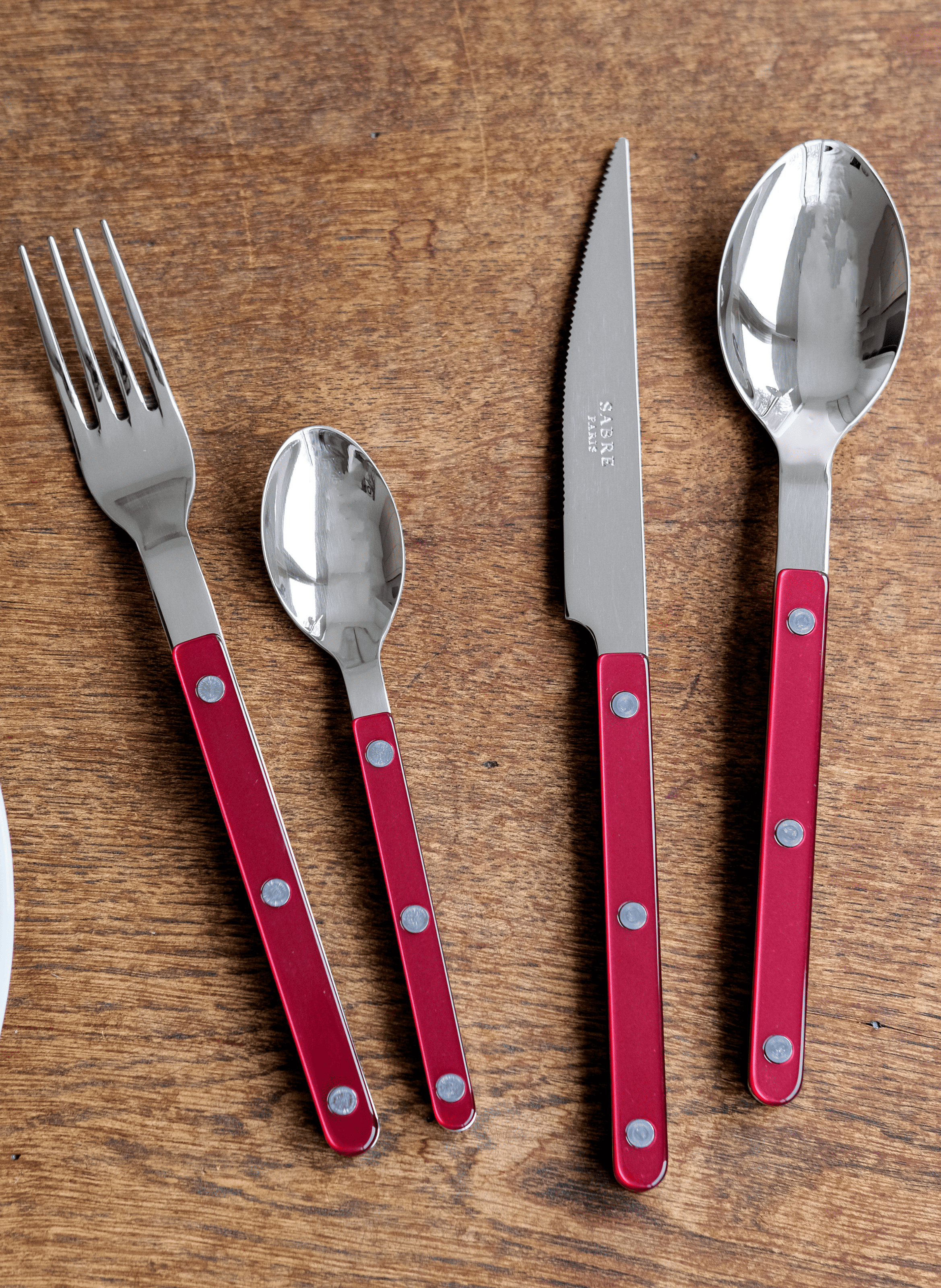 Set de 4 couverts de table, bistrot pearly SABRE PARIS Rouge
