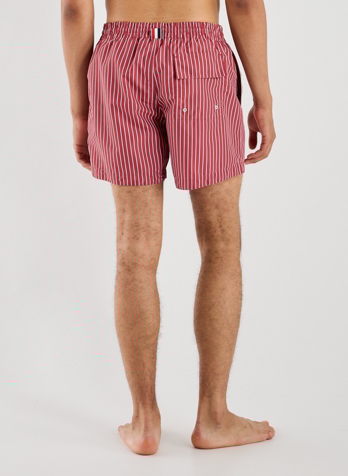 Striped high-waisted shorts THOM BROWNE Red