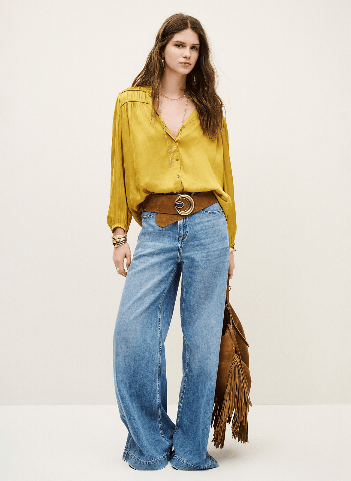 Chemise col v cessia BA&SH Jaune