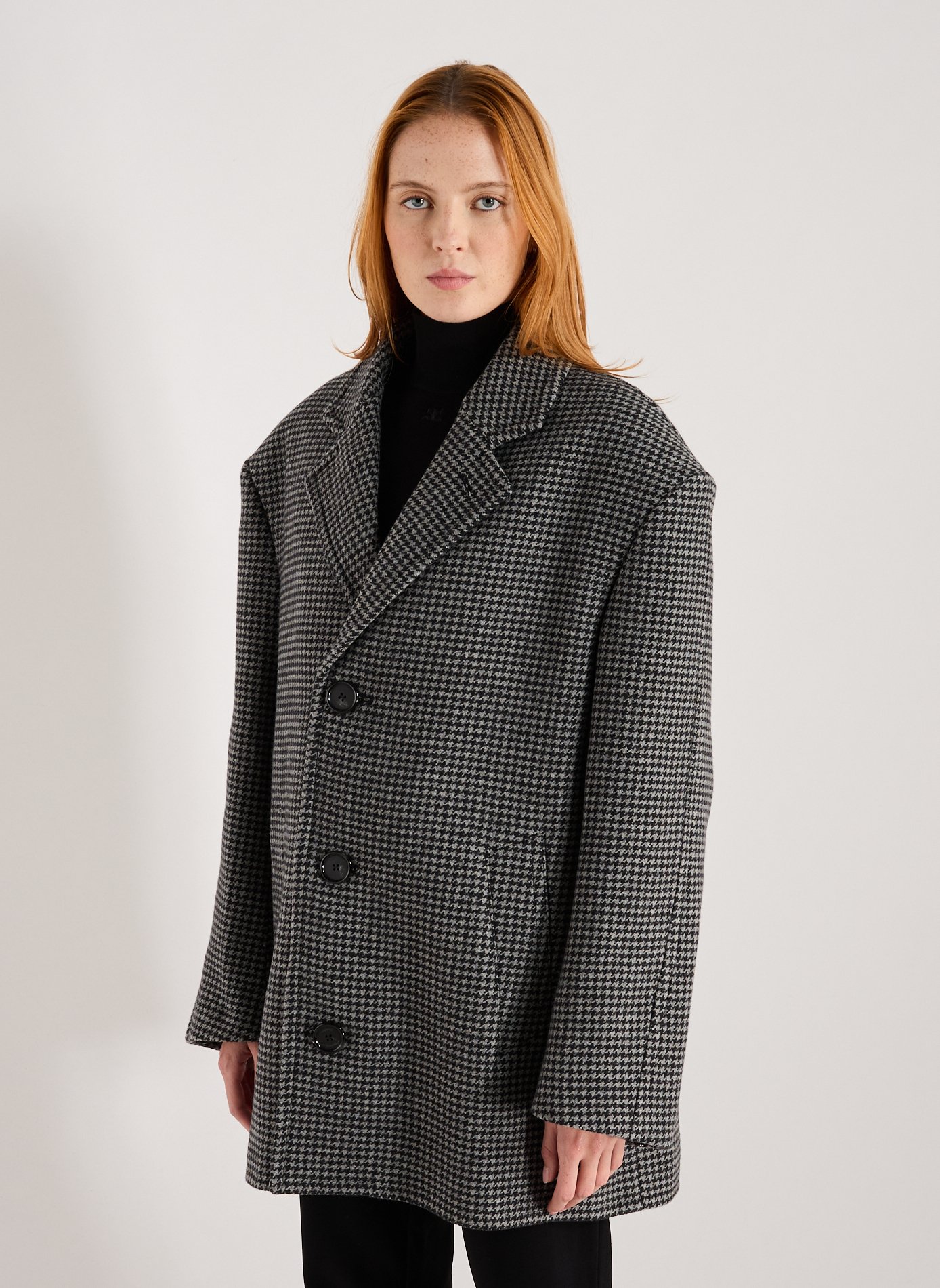 Wool houndstooth coat COPERNI Grey