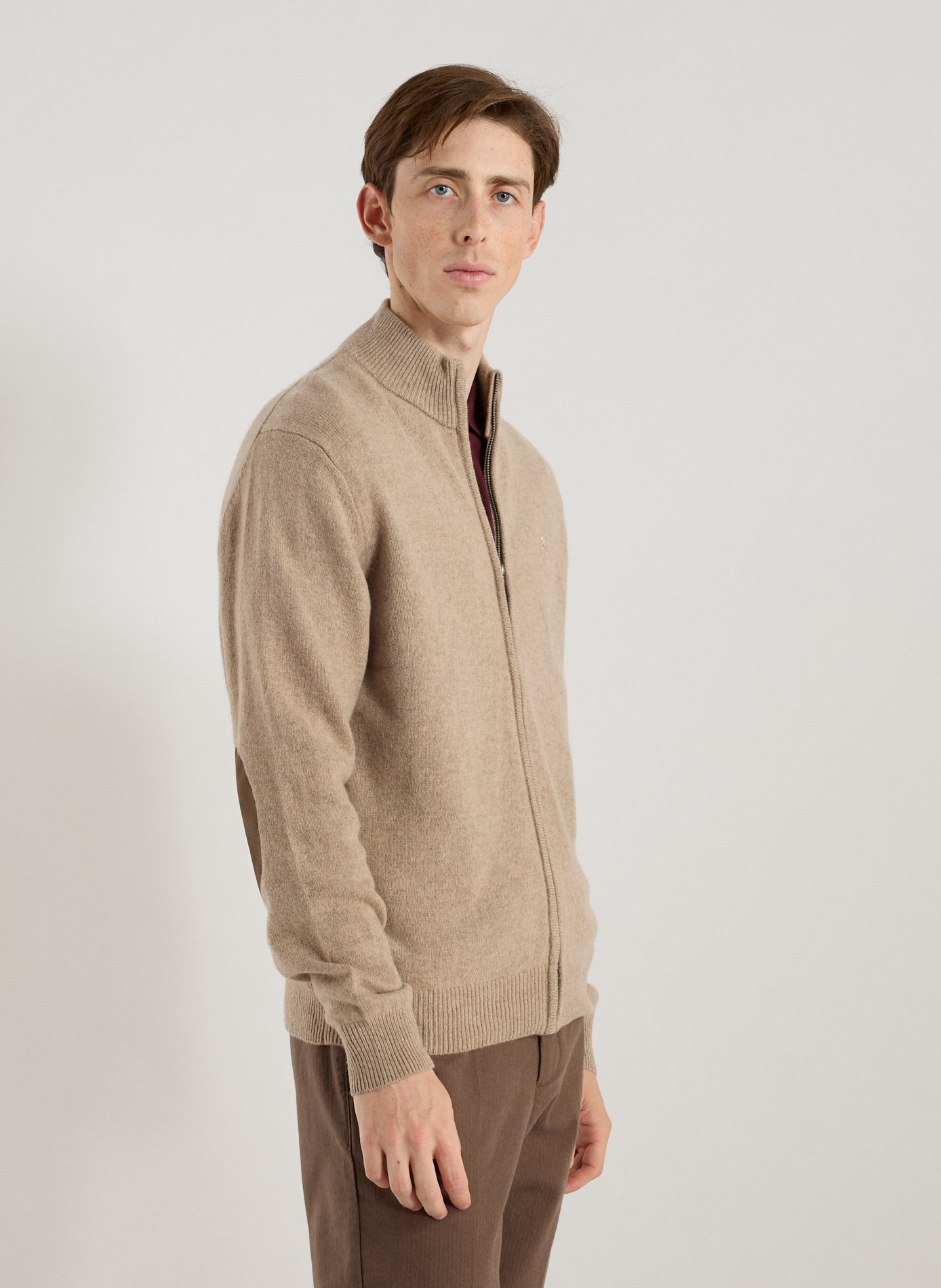 HACKETT Fox patch cardigan Beige