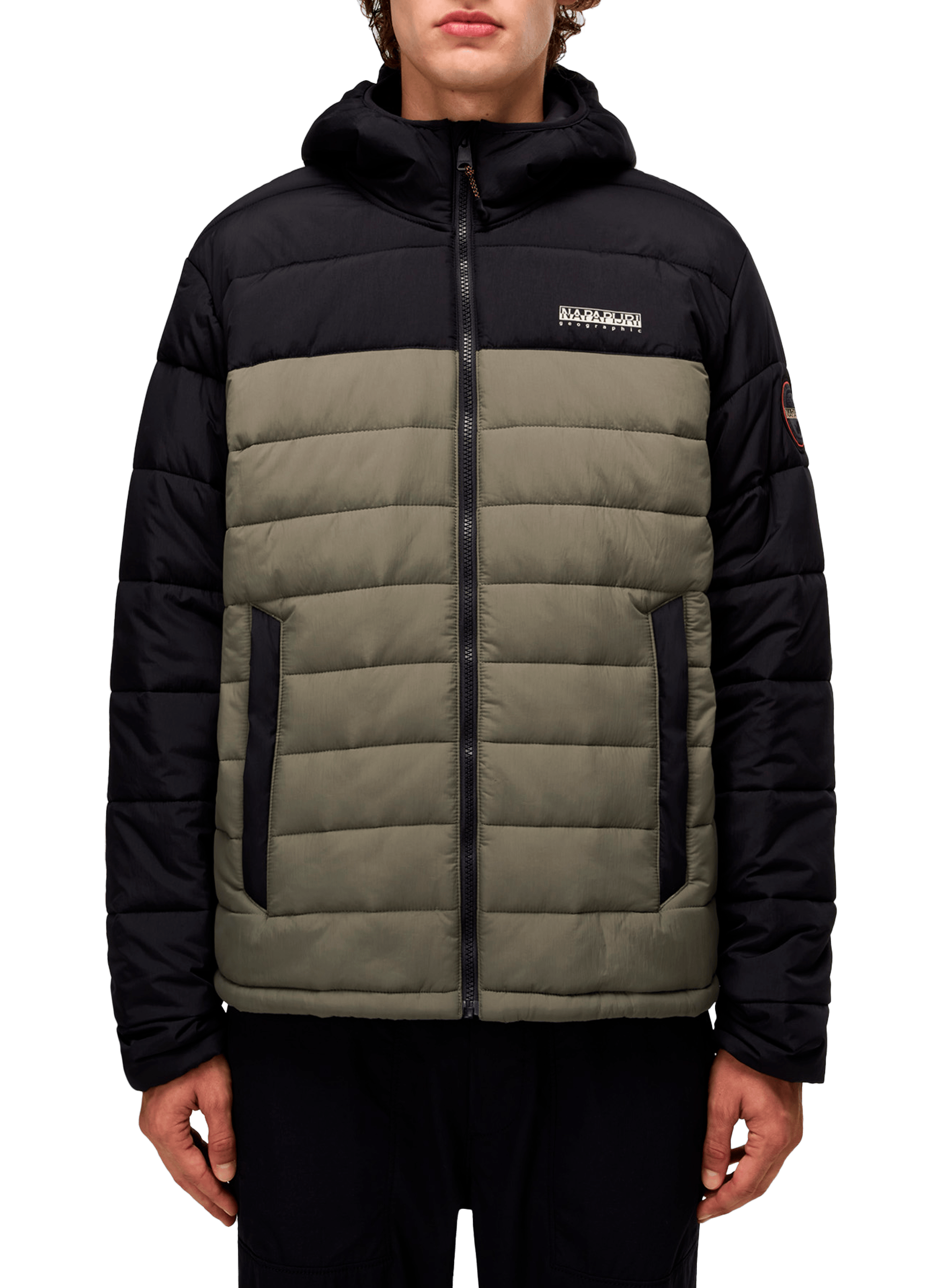 NAPAPIJRI Quilted hooded straight coat Green