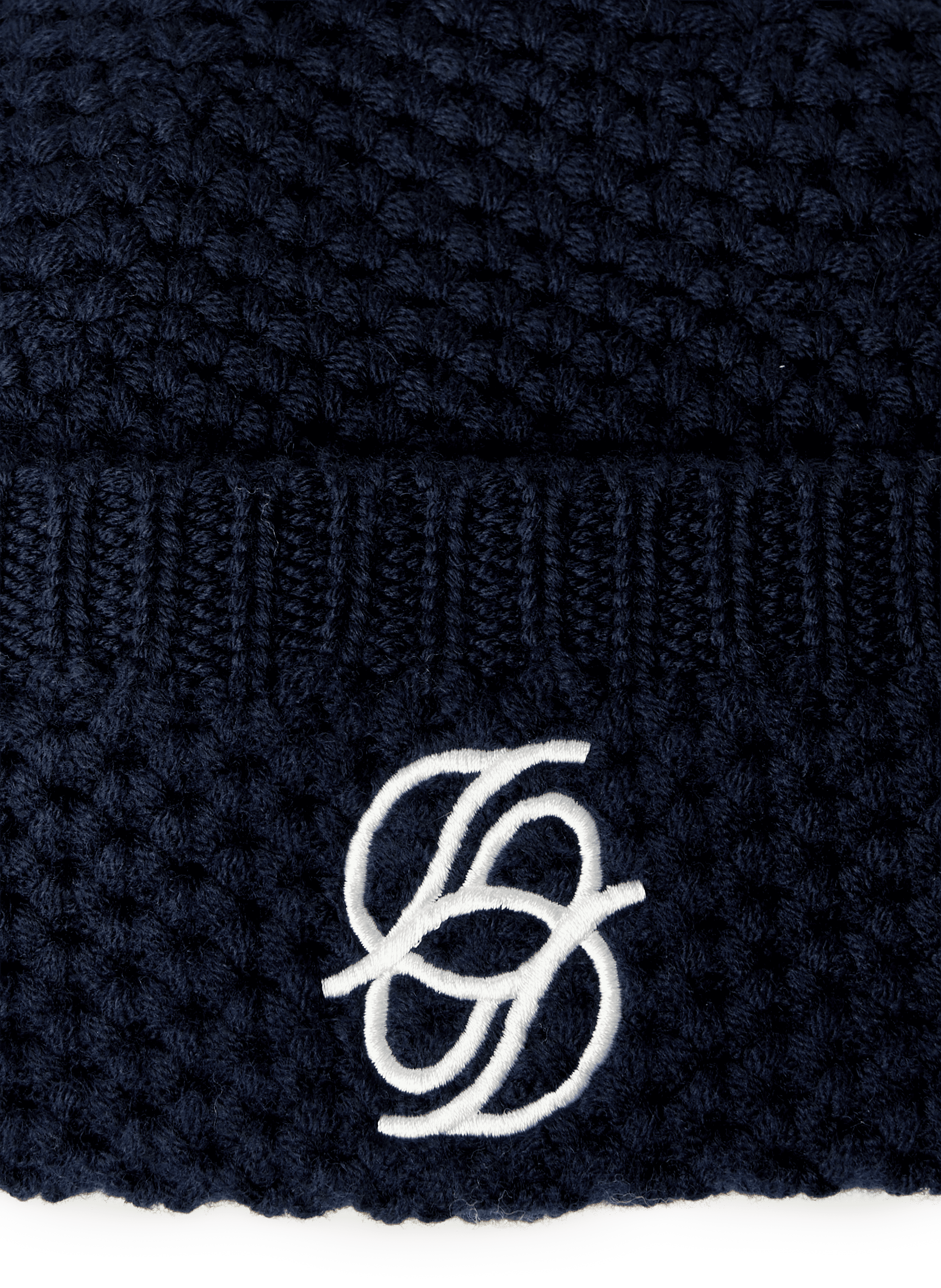 Embroidered Merino Wool Beanie DROLE DE MONSIEUR Blue