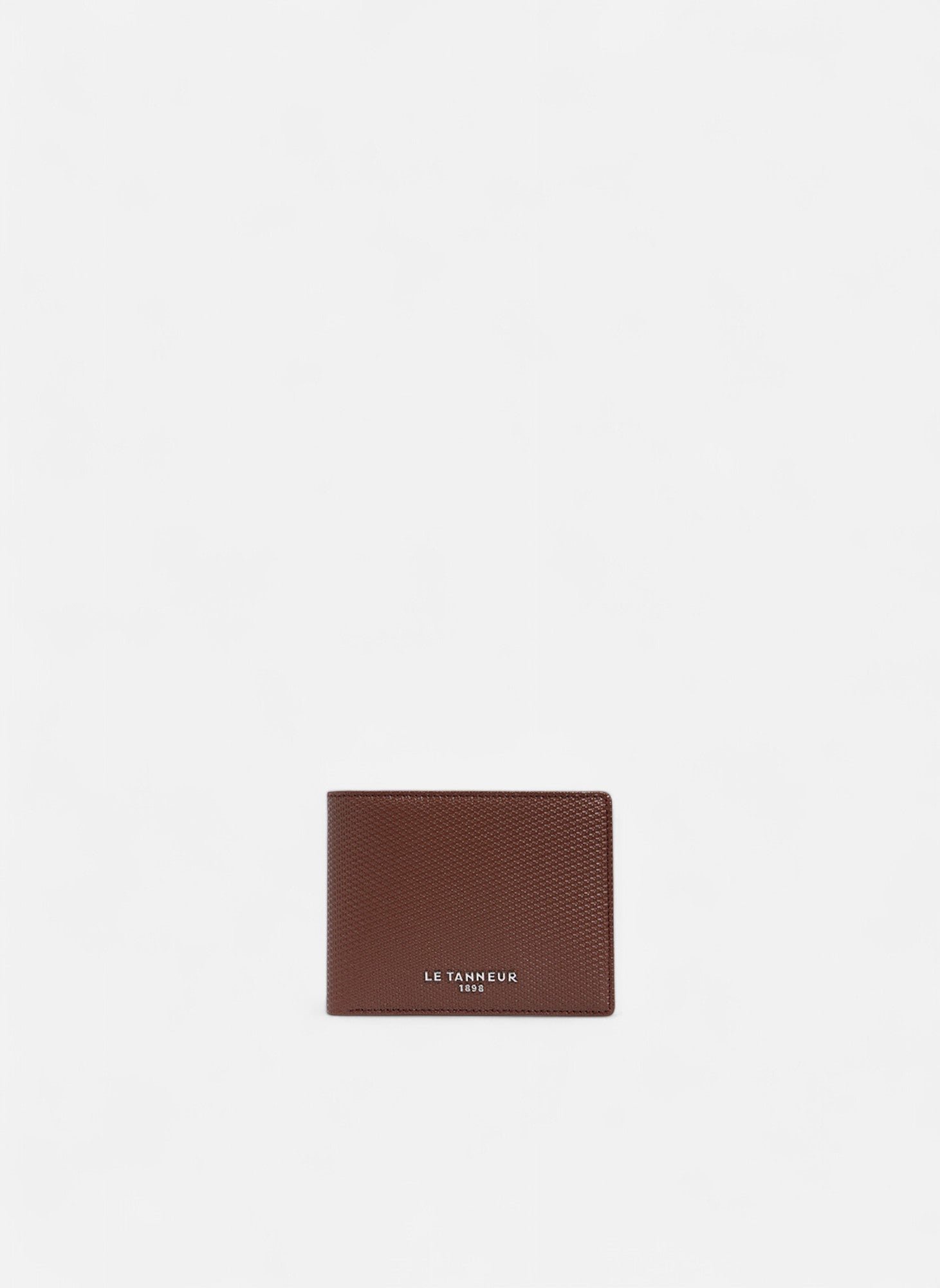 Portefeuille horizontal zippé emile en cuir signature t LE TANNEUR Marron