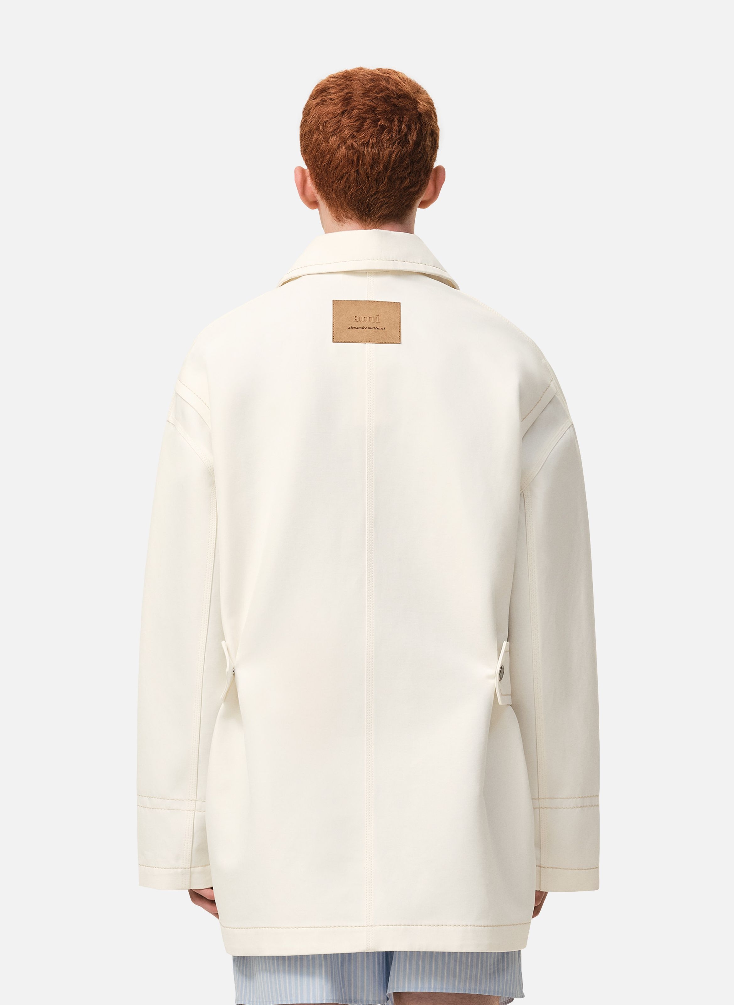 Veste worker unisexe en coton AMI PARIS Blanc
