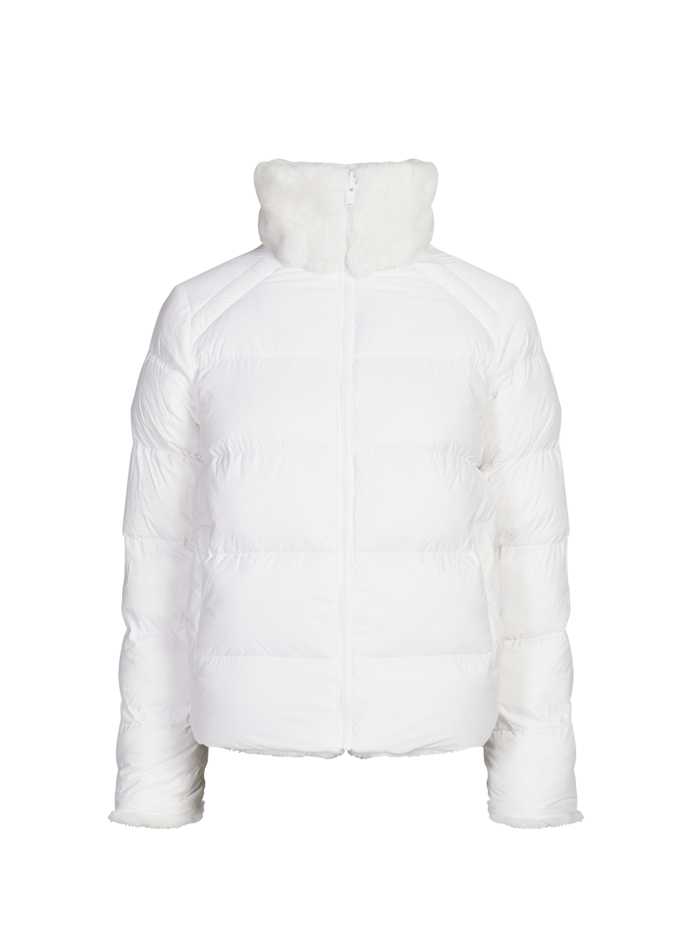 Short Olga faux fur puffer jacket JOTT White