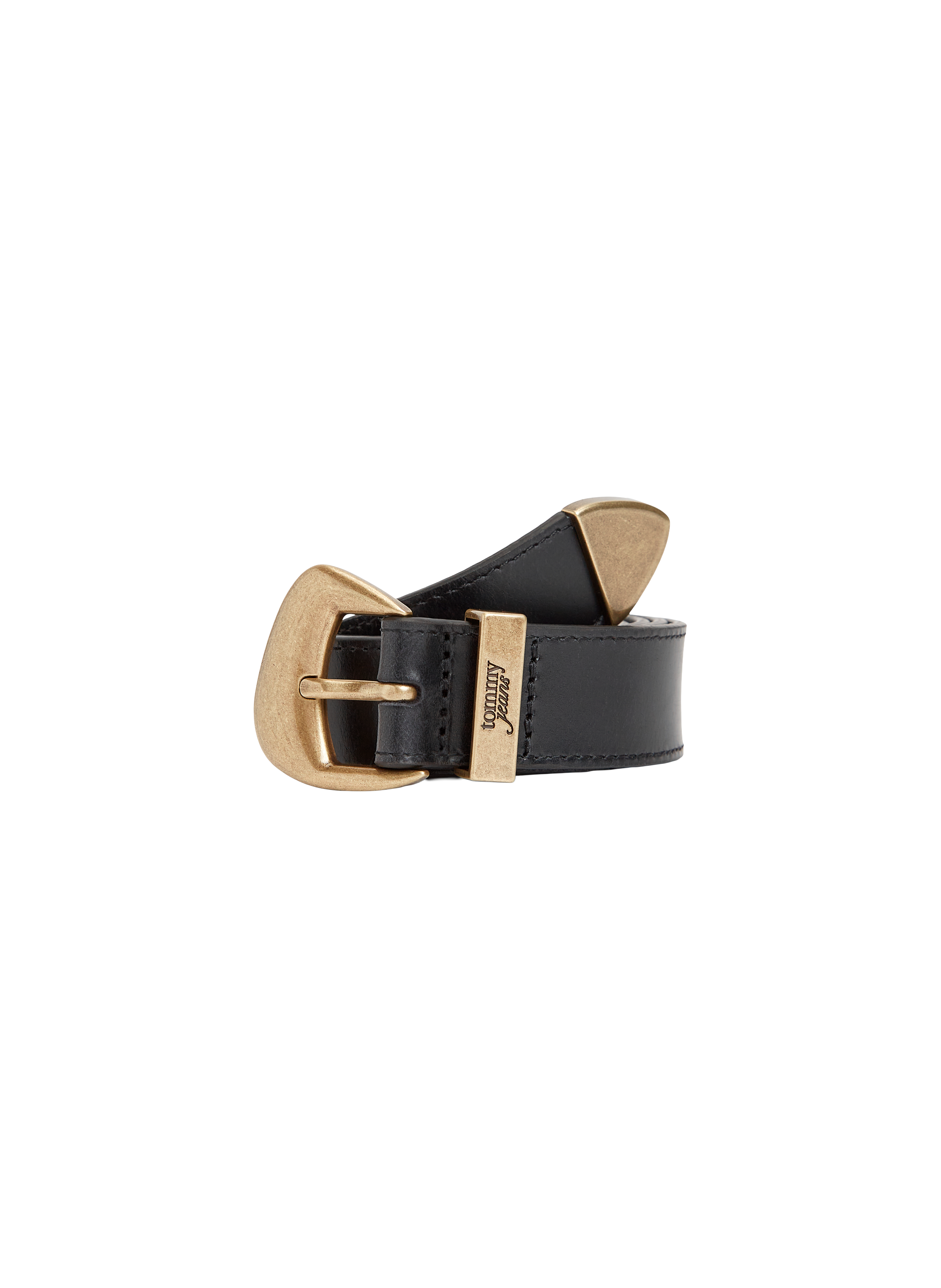 Slim leather belt TOMMY HILFIGER Black