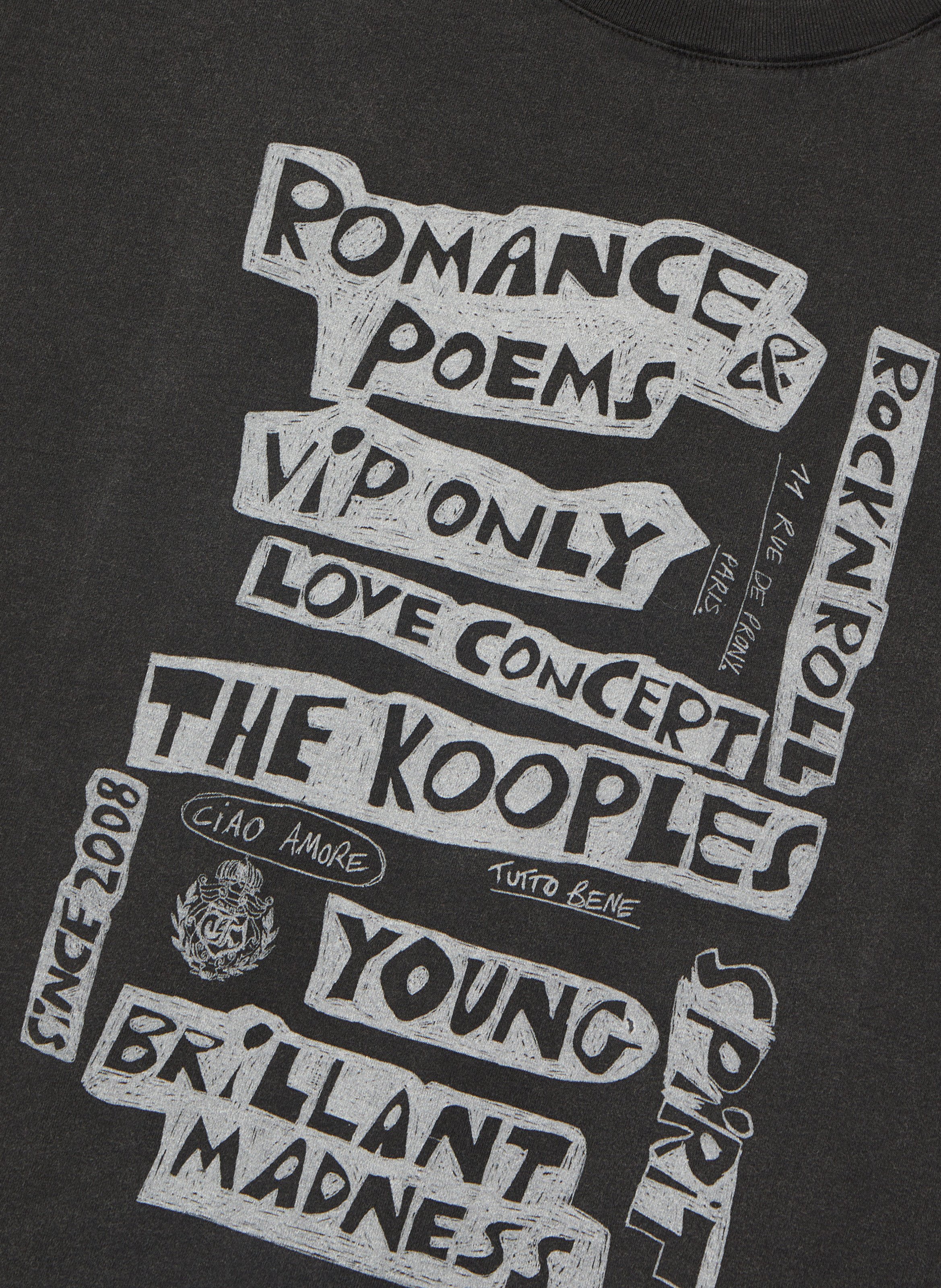 T-shirt avec sérigraphie romance poems THE KOOPLES Noir
