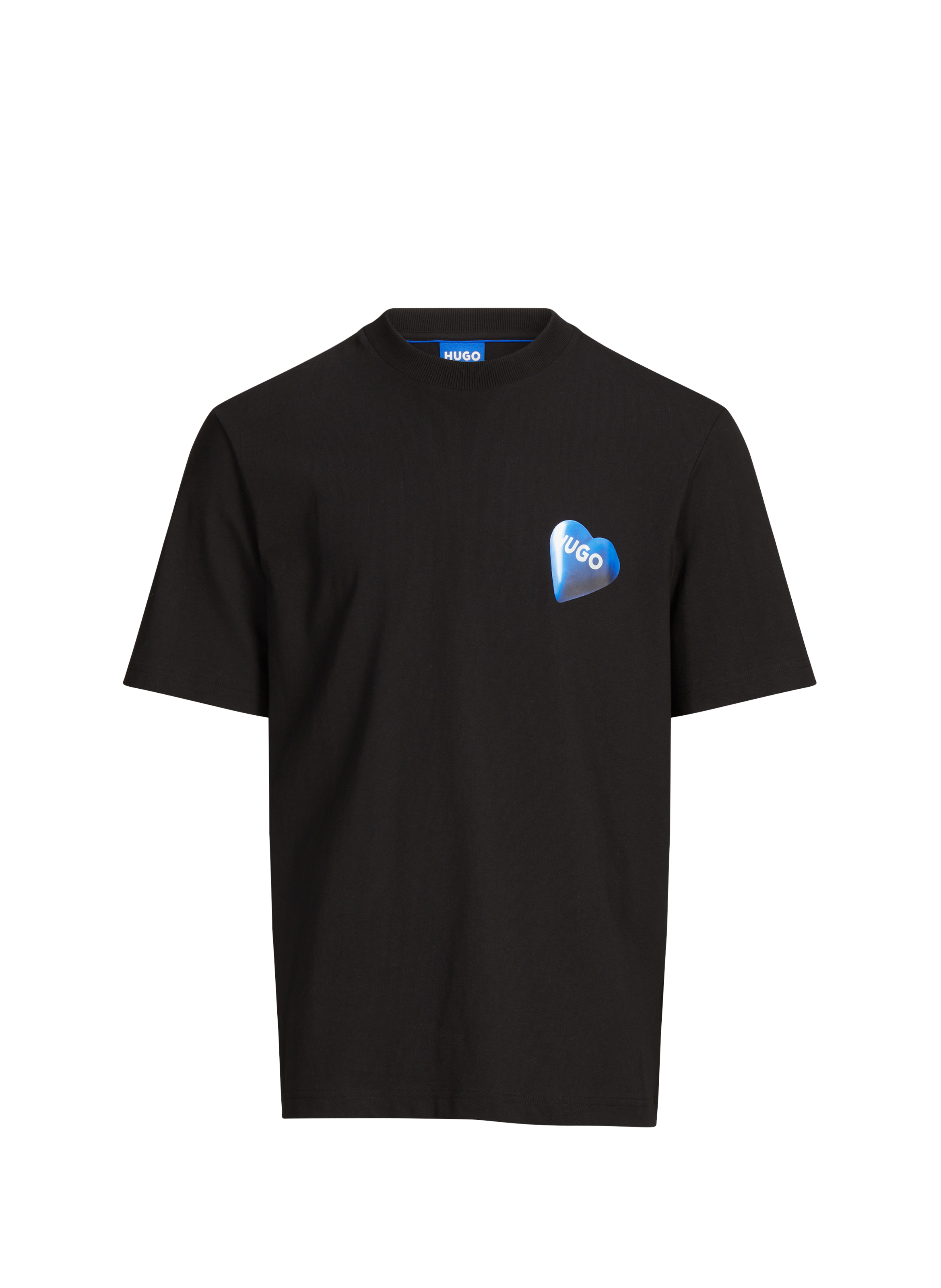 Cotton Logo T-shirt HUGO BLUE Black