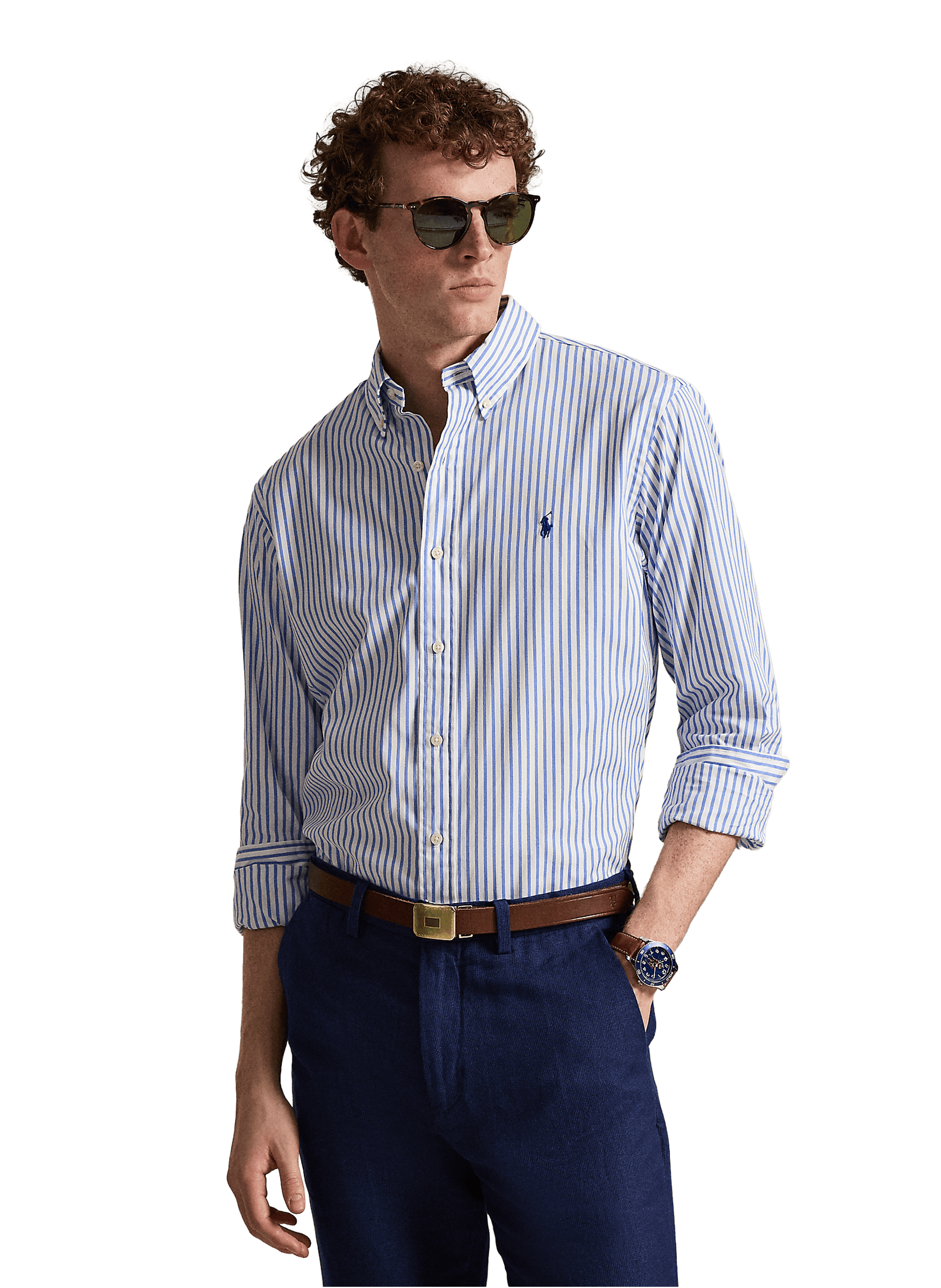 Chemise rayée en coton POLO RALPH LAUREN Blanc