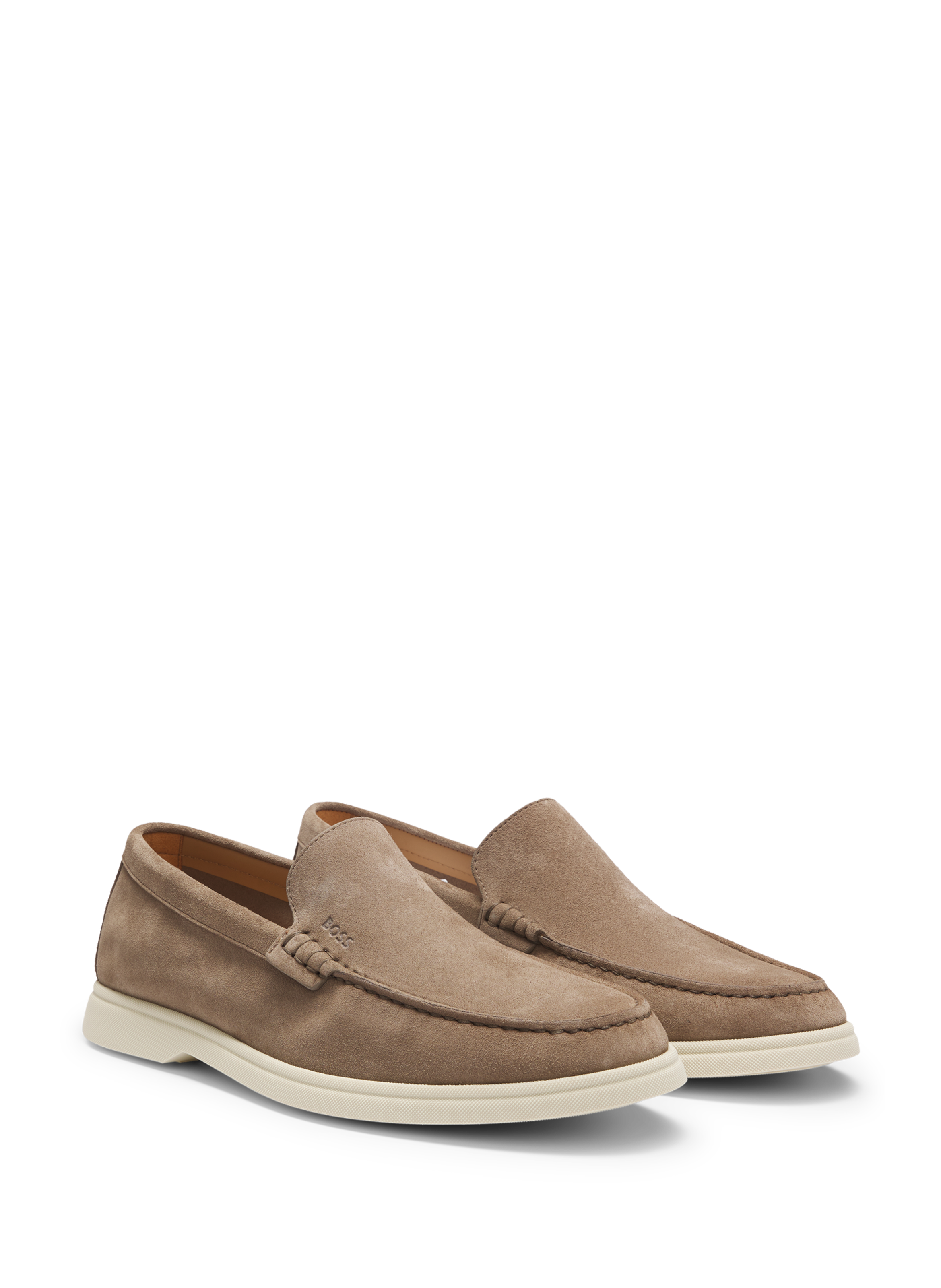 Suede loafers BOSS Beige