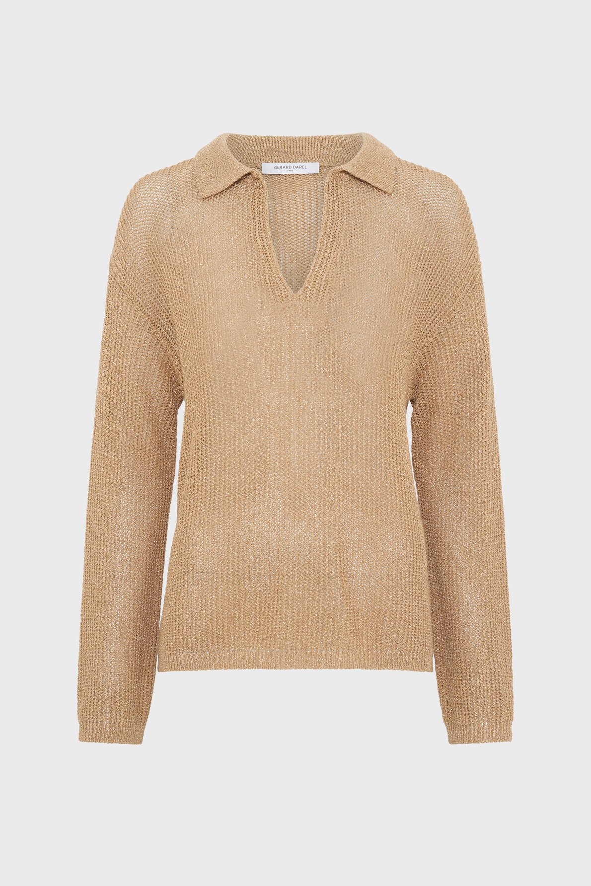 Pull à col polo en maille dorée - lailah GERARD DAREL Doré