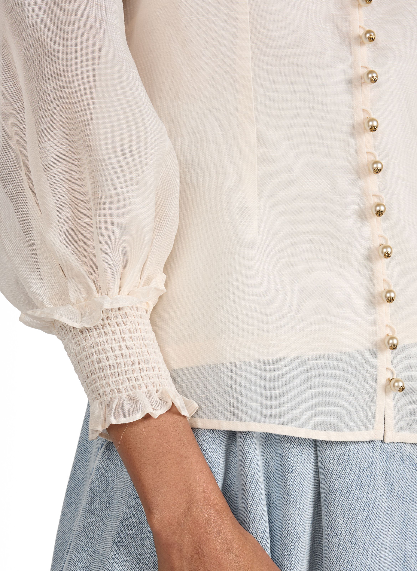 Blouse en lin et soie  ZIMMERMANN Blanc