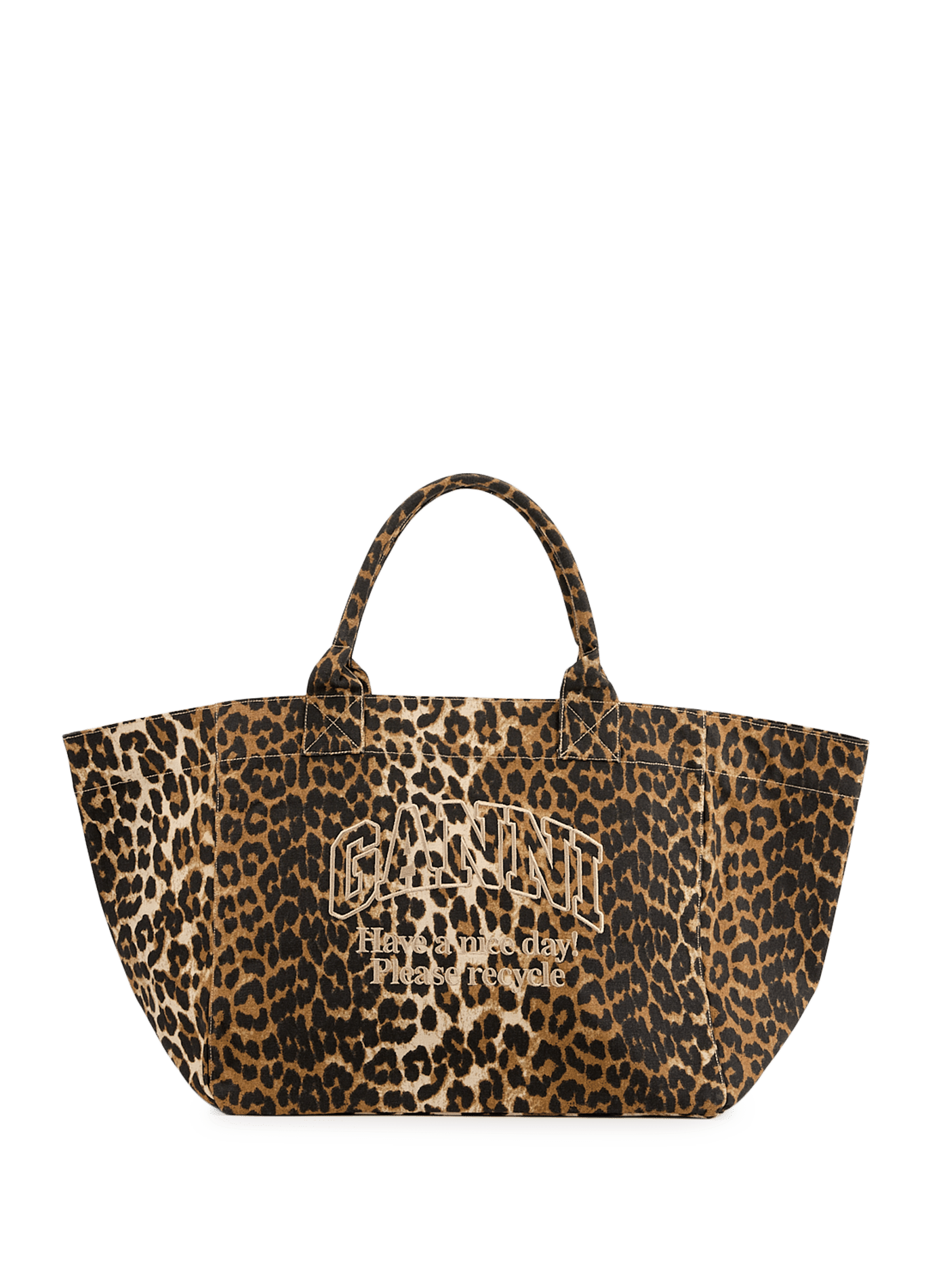 Sac cabas à imprimé léopard en coton GANNI Multicolore