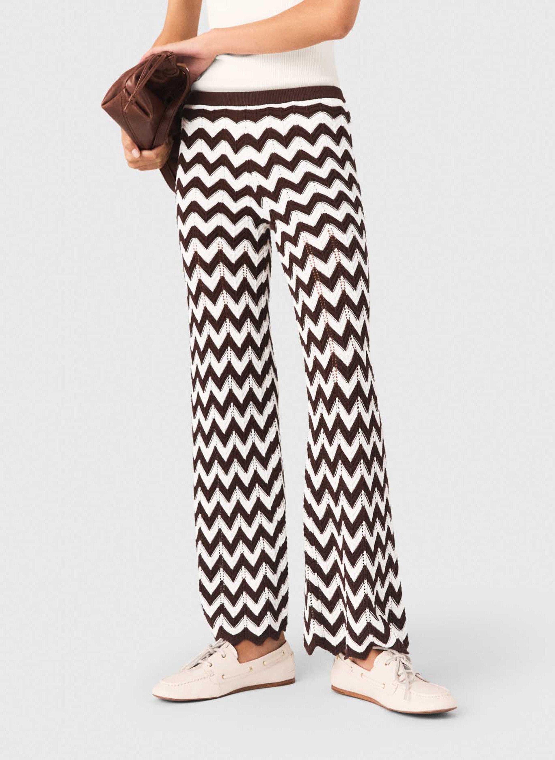 Pantalon évasée en coton MAJE Marron