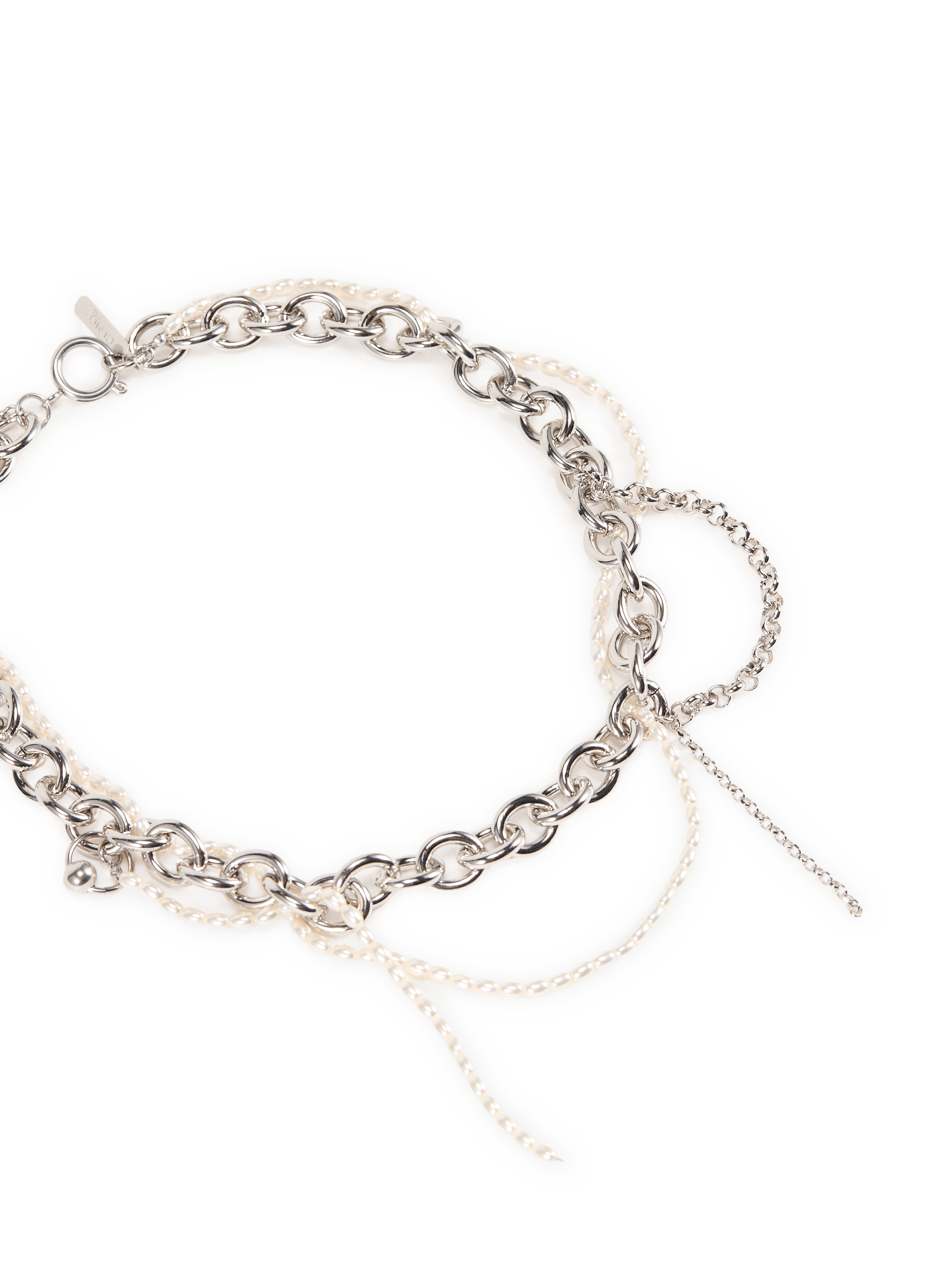 Collier Salem chaînes maillons et perles JUSTINE CLENQUET Argent