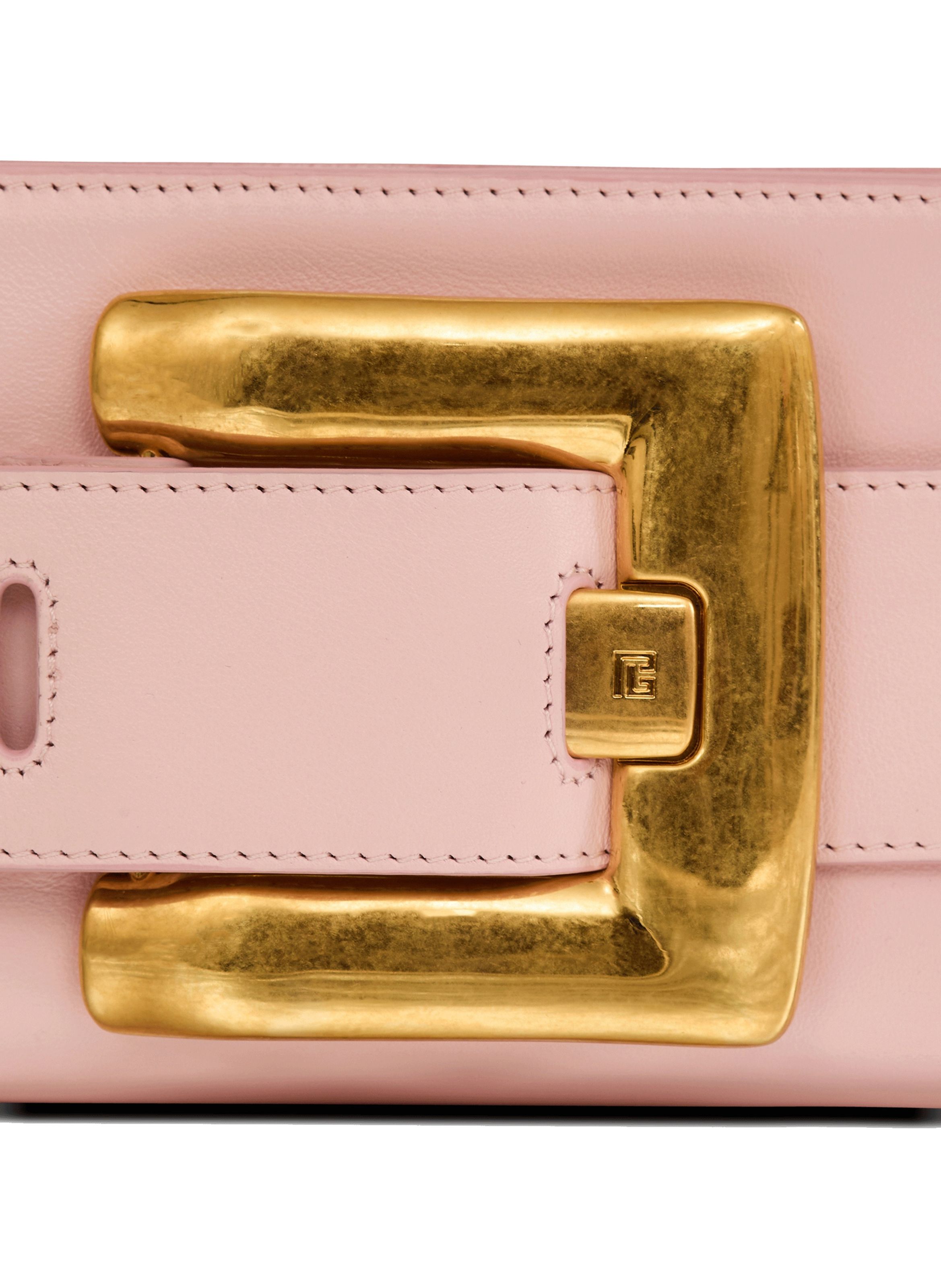 Pochette anthem en cuir lisse BALMAIN Rose