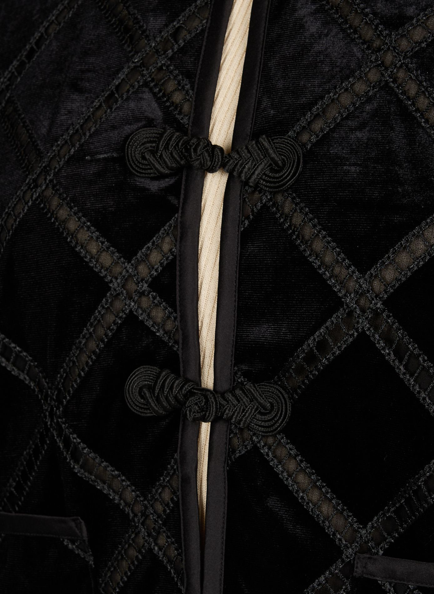 Short velvet vest with openwork embroidery BAUM UND PFERDGARTEN Black