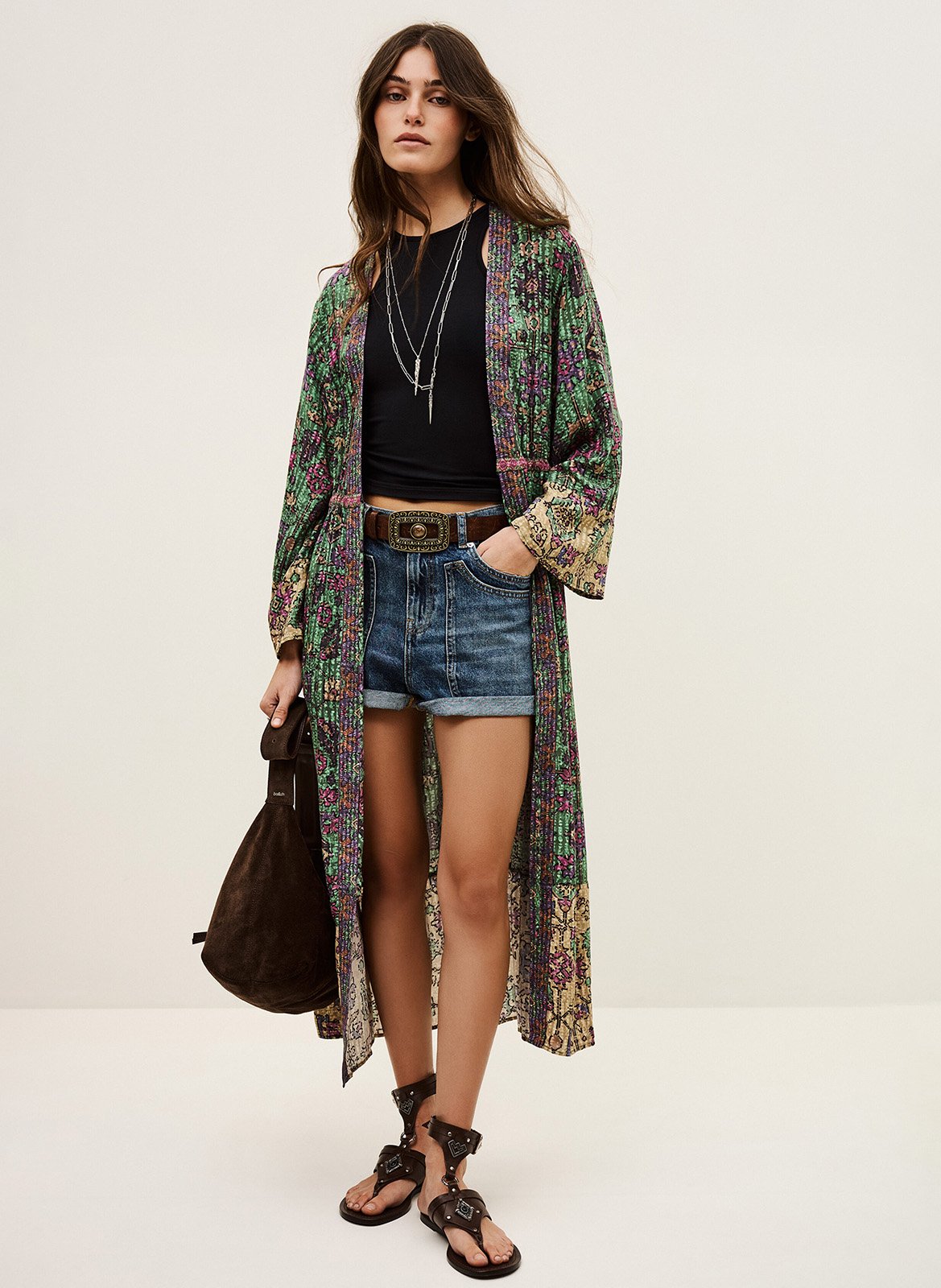 Kimono long imprimé padrig BA&SH Vert