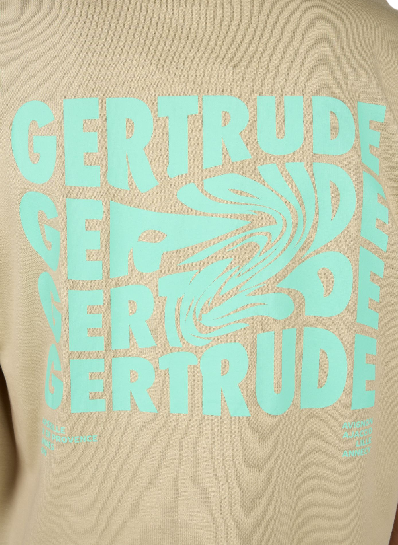 Biker-style cotton t-shirt GERTRUDE ET GASTON Beige