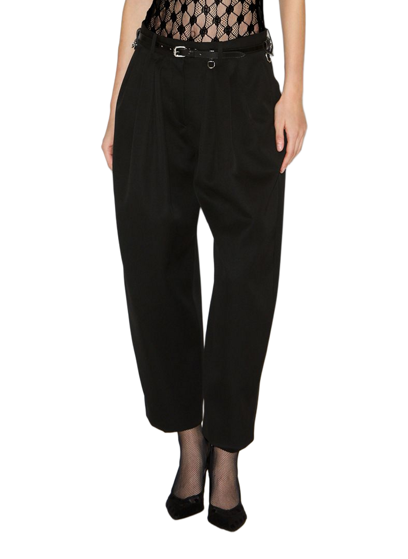 Janice pleated pants in wool and cotton ISABEL MARANT Black